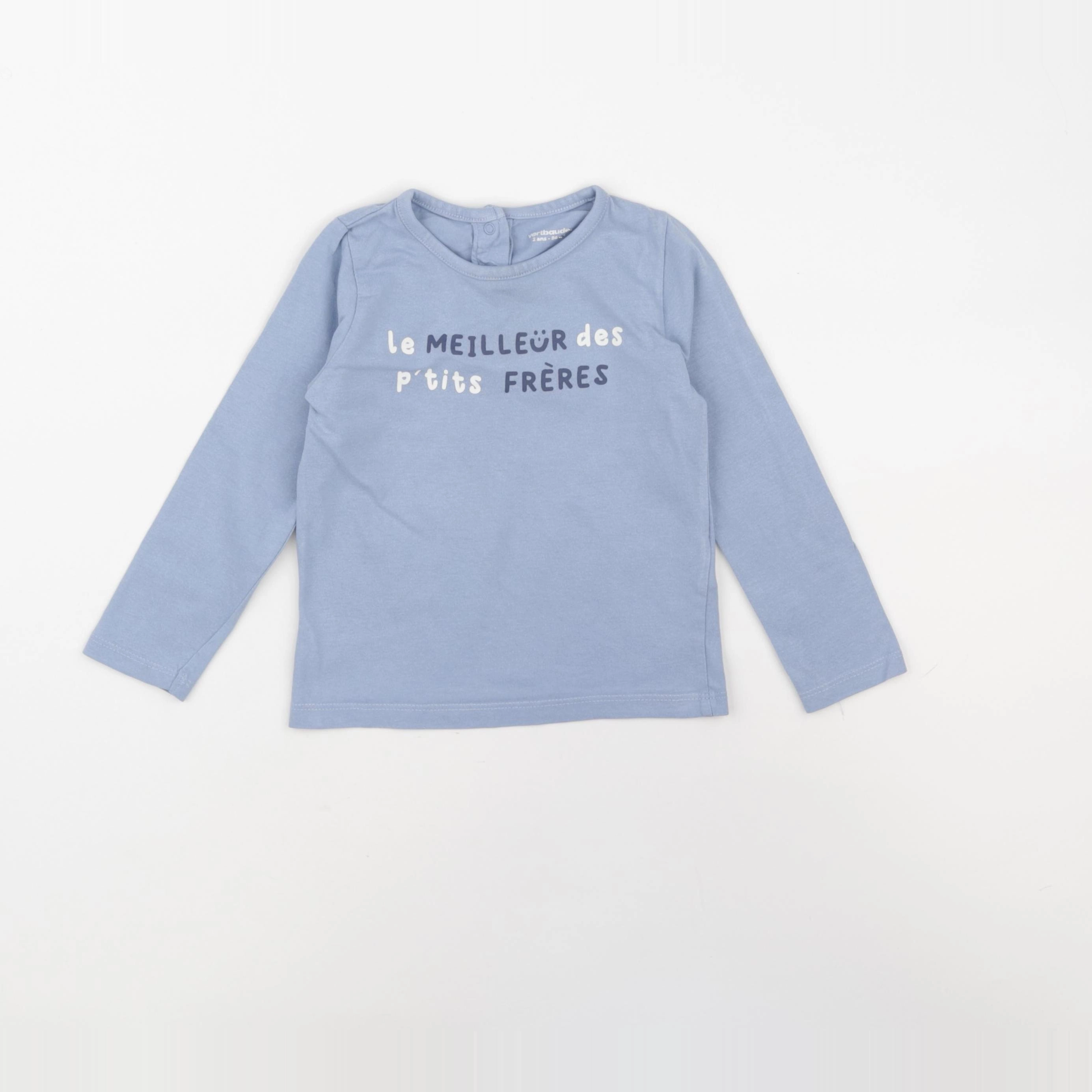 Vertbaudet - tee-shirt bleu - 2 ans