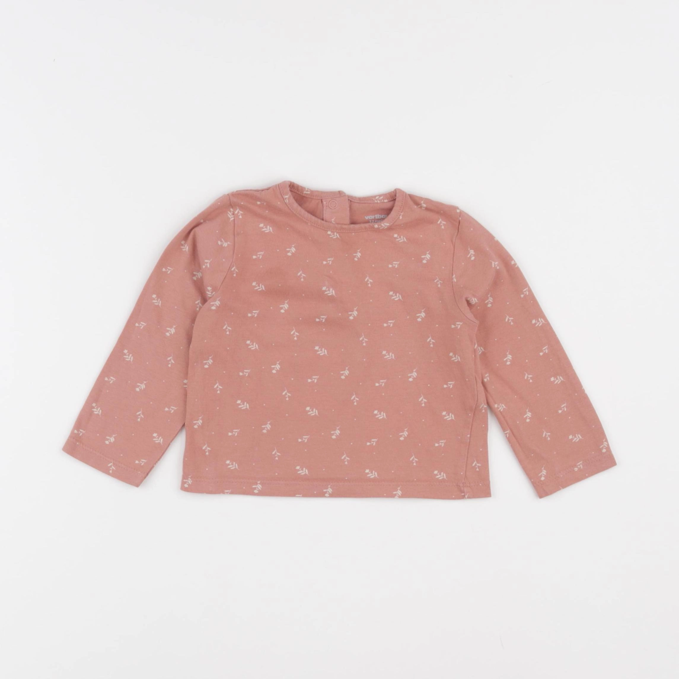Vertbaudet - tee-shirt rose - 12 mois