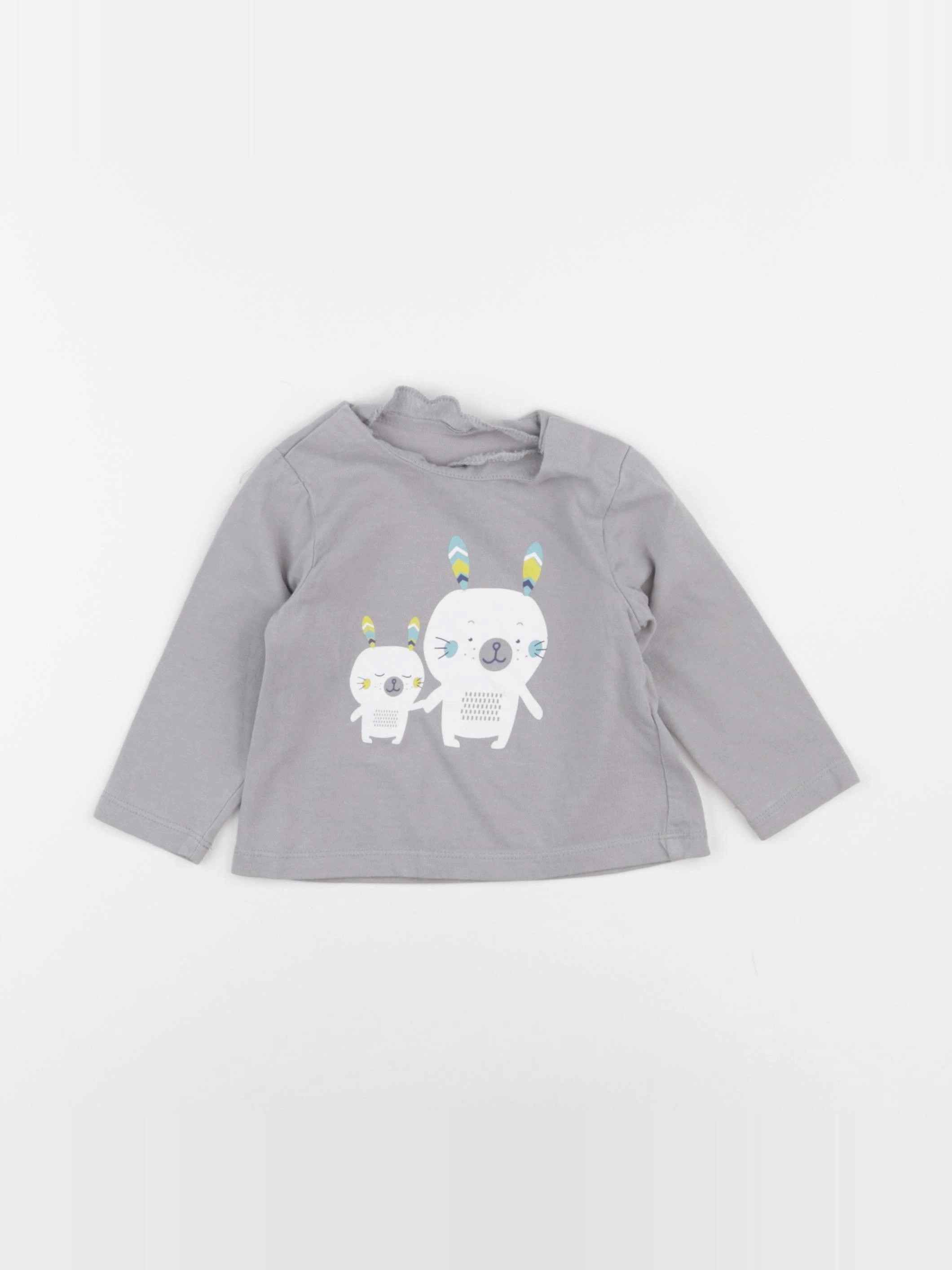 Vertbaudet - tee-shirt gris - 6 mois