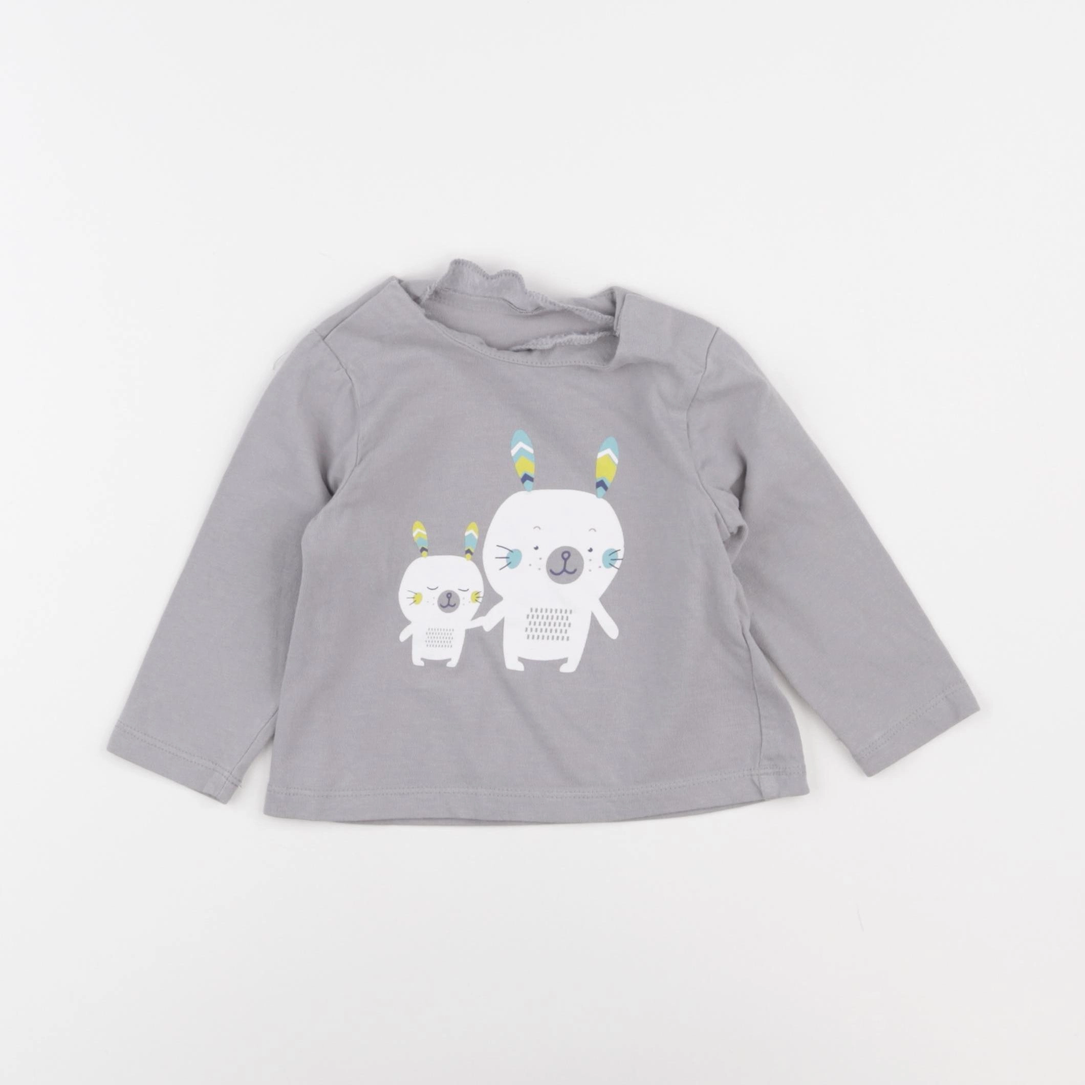 Vertbaudet - tee-shirt gris - 6 mois