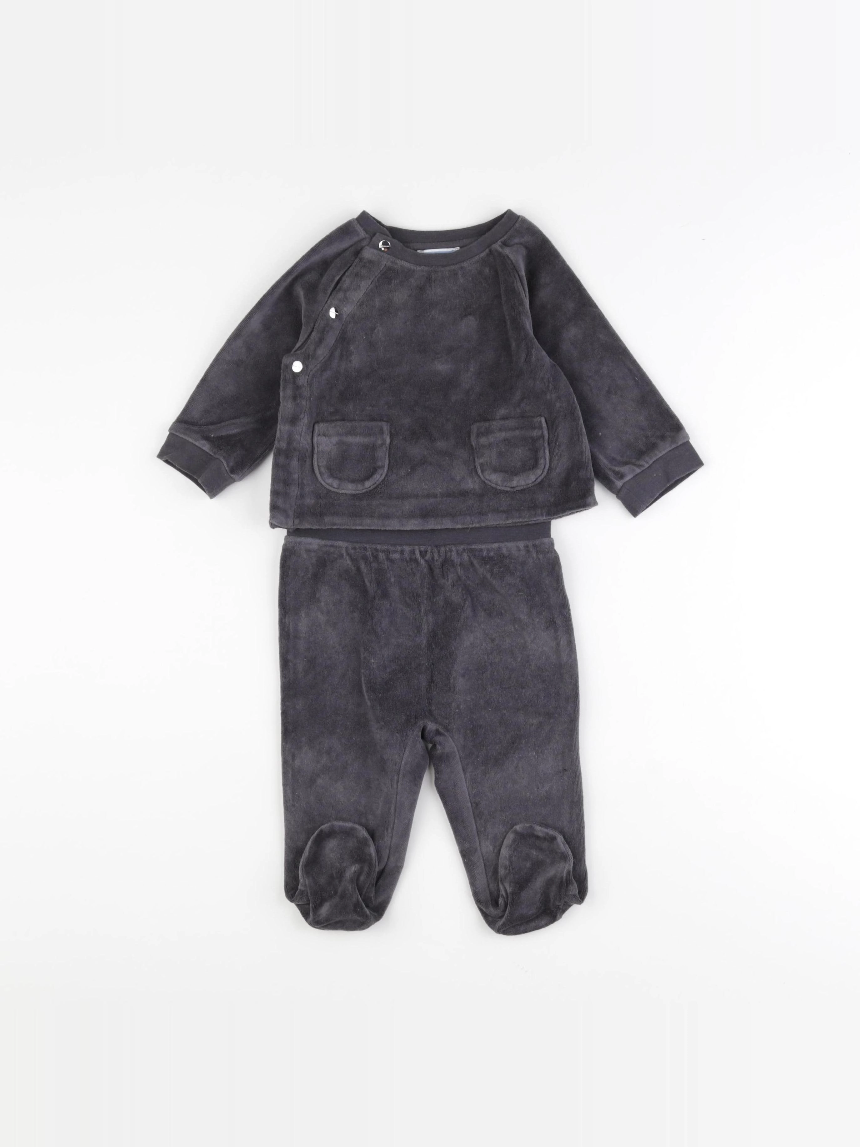 Jacadi - pyjama velours gris - 12 mois
