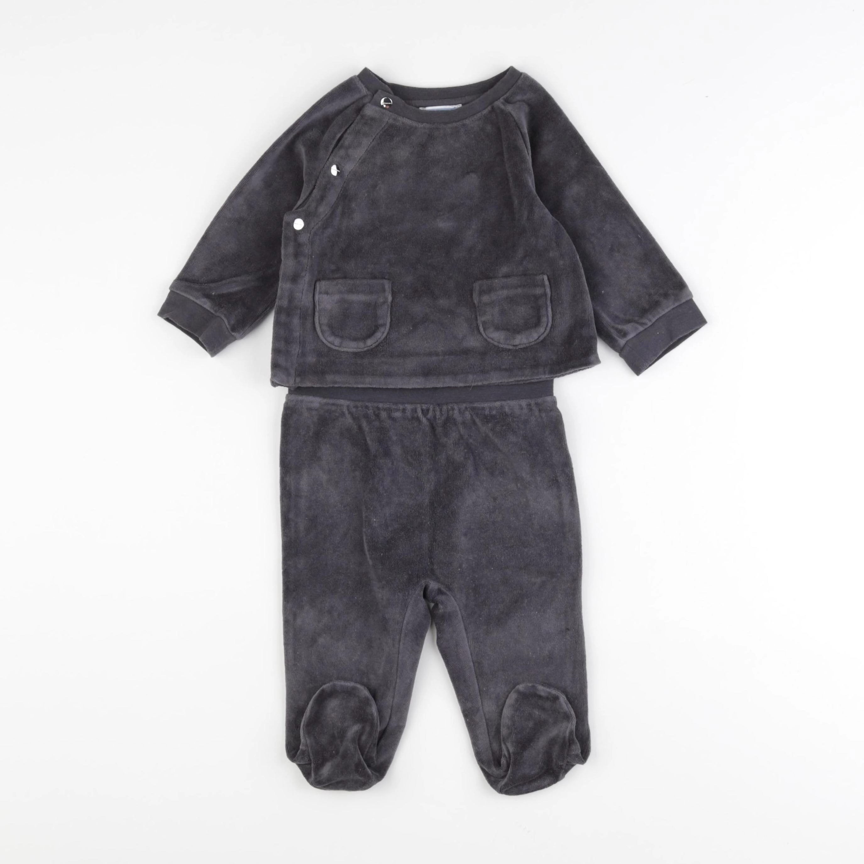 Jacadi - pyjama velours gris - 12 mois