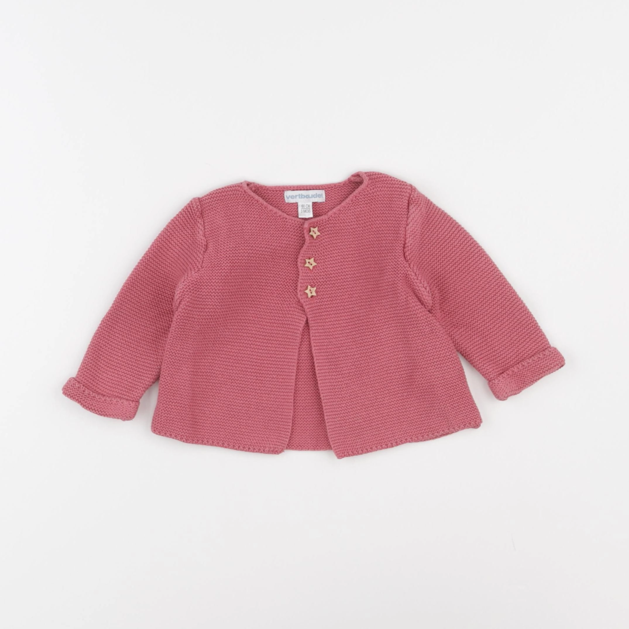 Vertbaudet - gilet rose - 3 mois