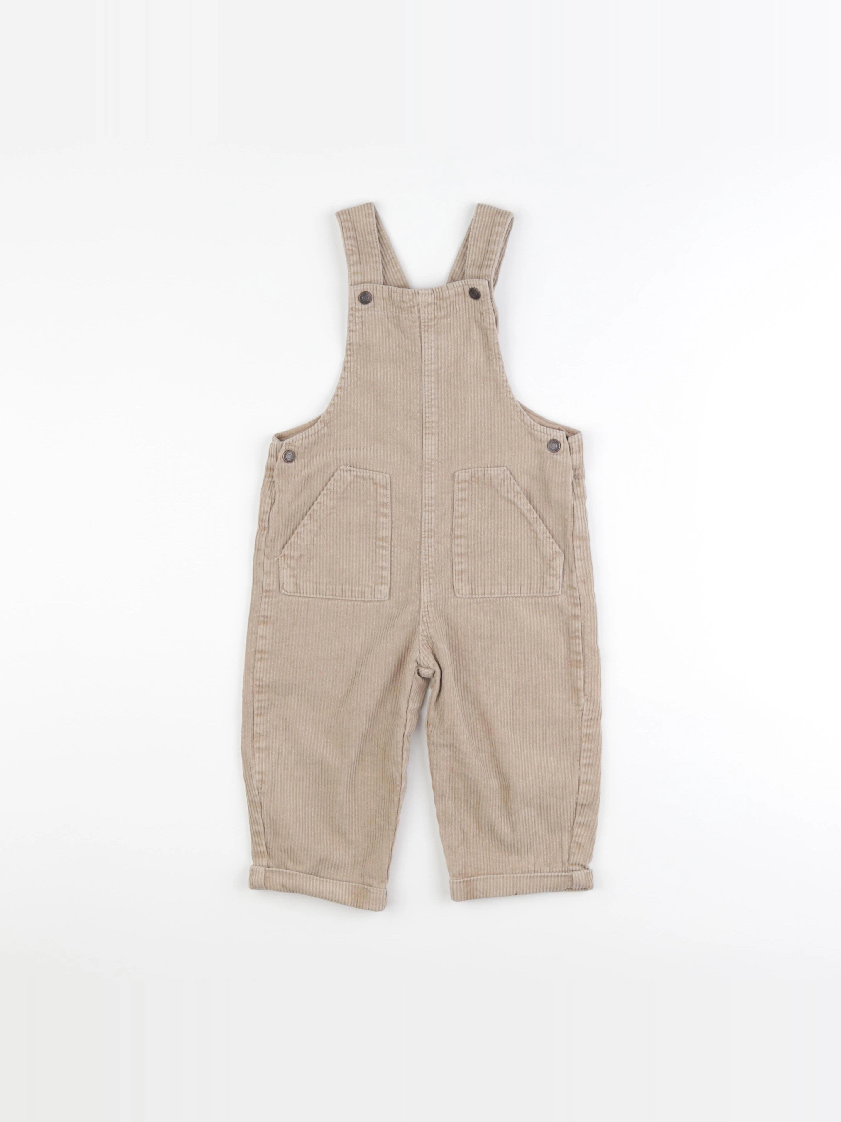 Vertbaudet - salopette doublé beige - 24 mois