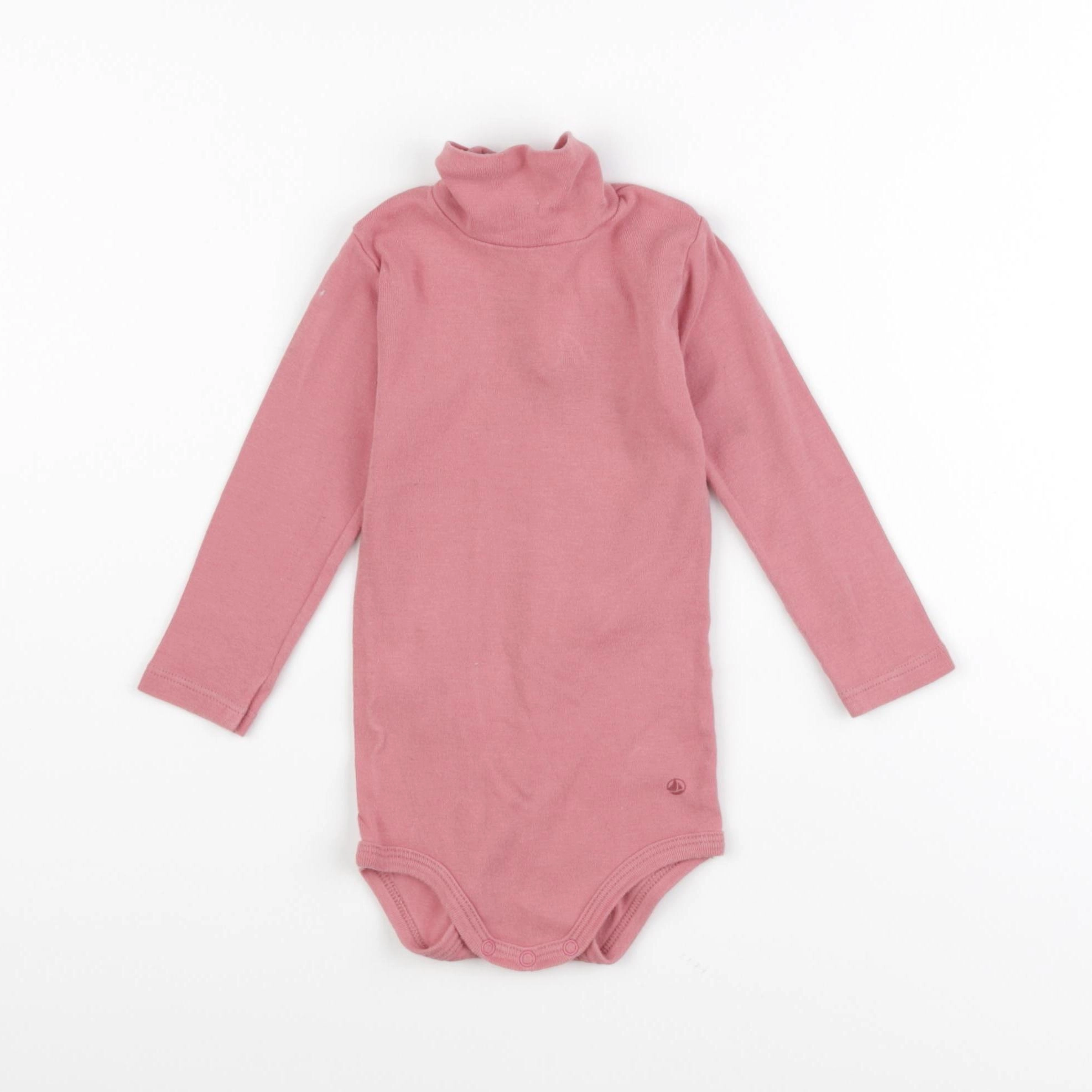 Petit Bateau - body à col rose - 12 mois