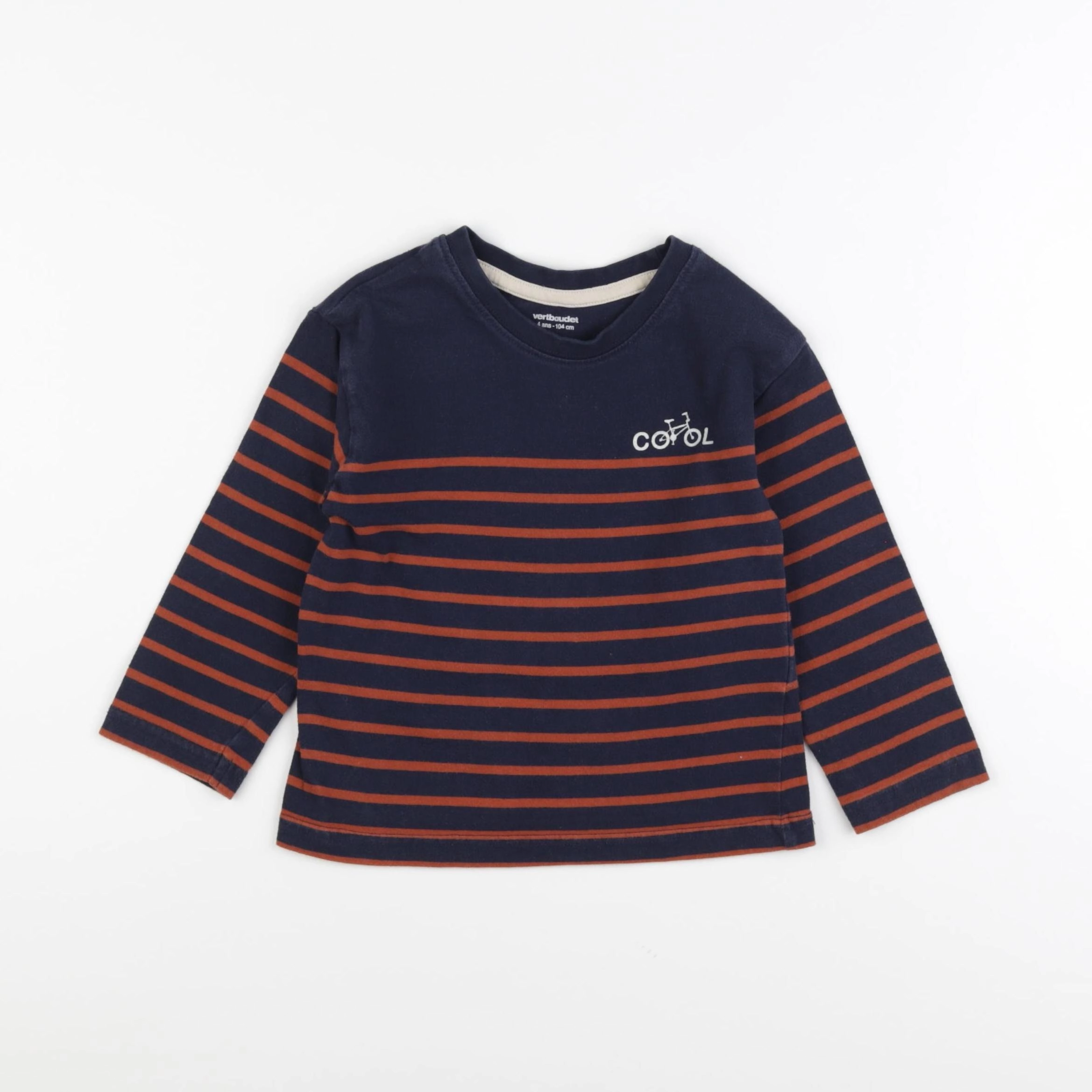 Vertbaudet - tee-shirt bleu, rouge - 4 ans