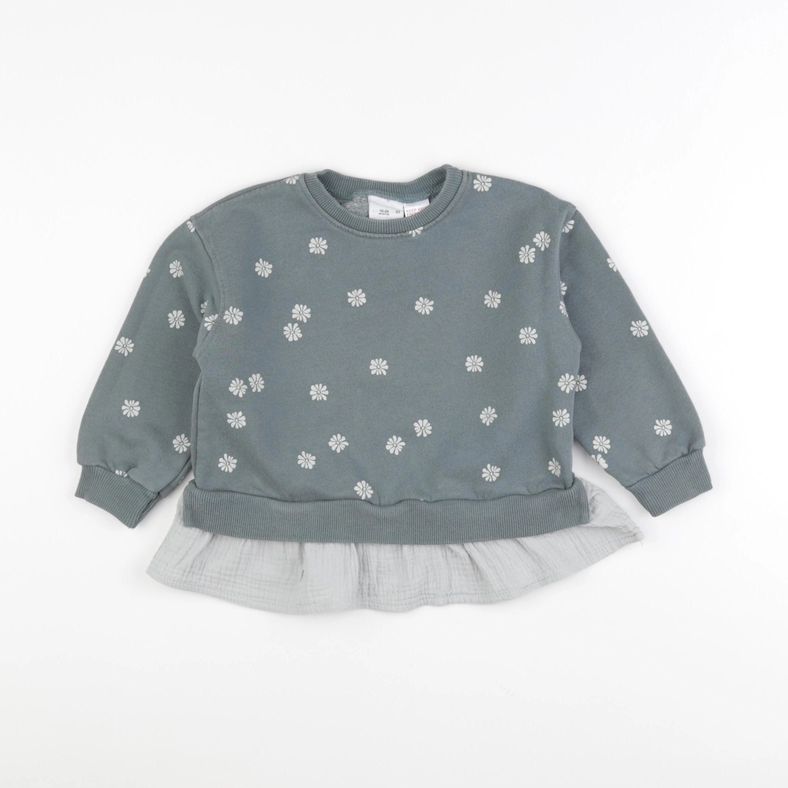 Zara - sweat vert - 18/24 mois