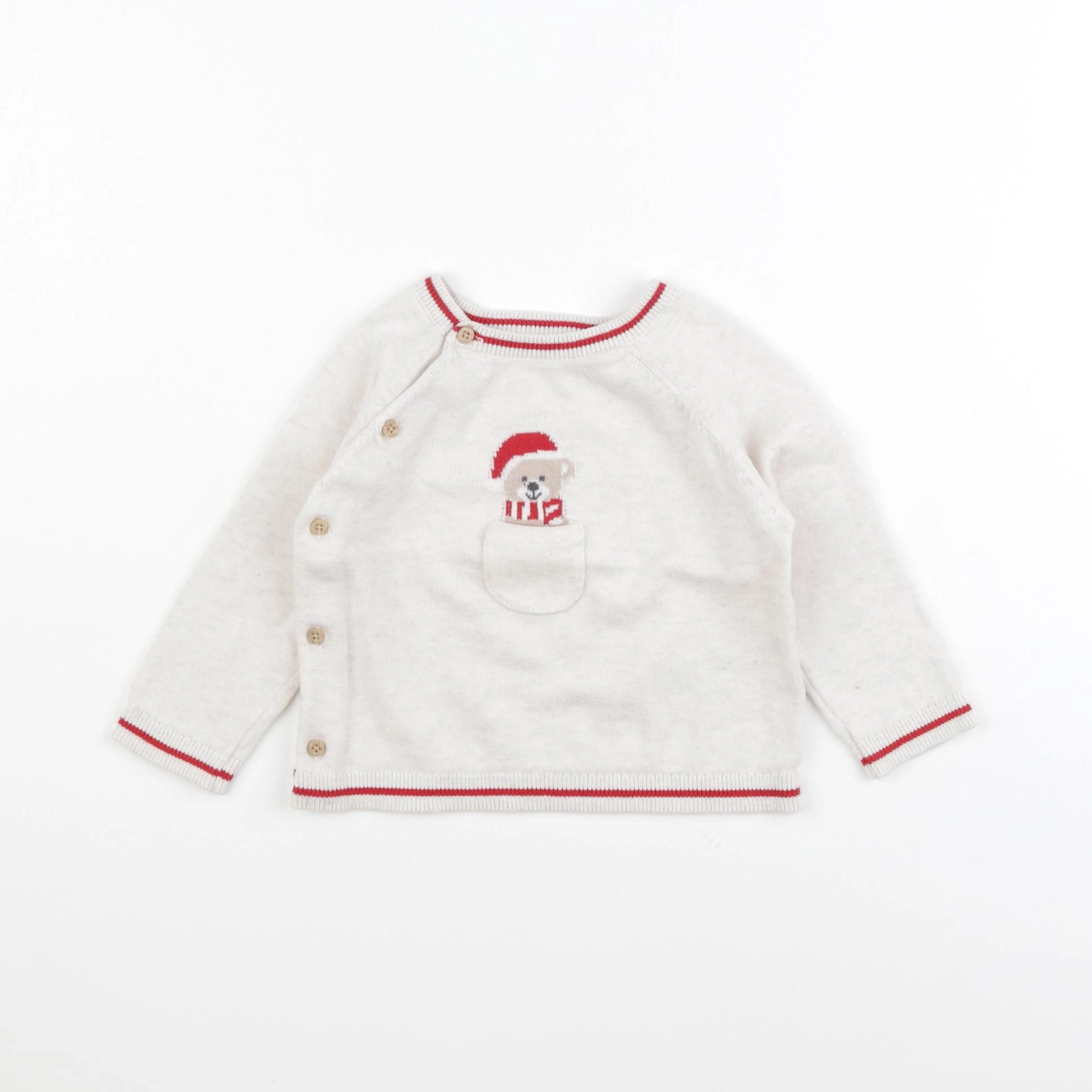 Vertbaudet - pull beige - 9 mois