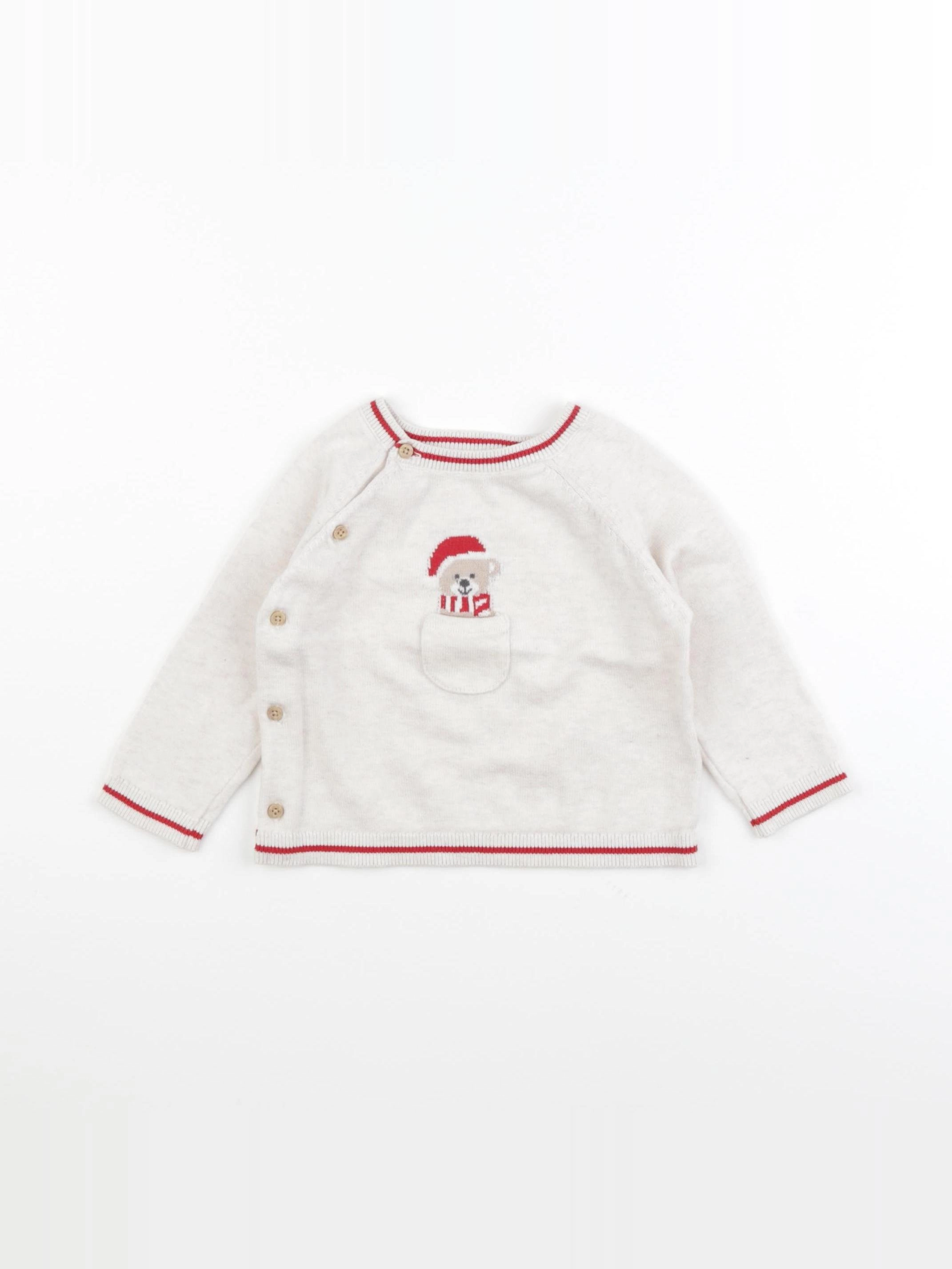Vertbaudet - pull beige - 9 mois