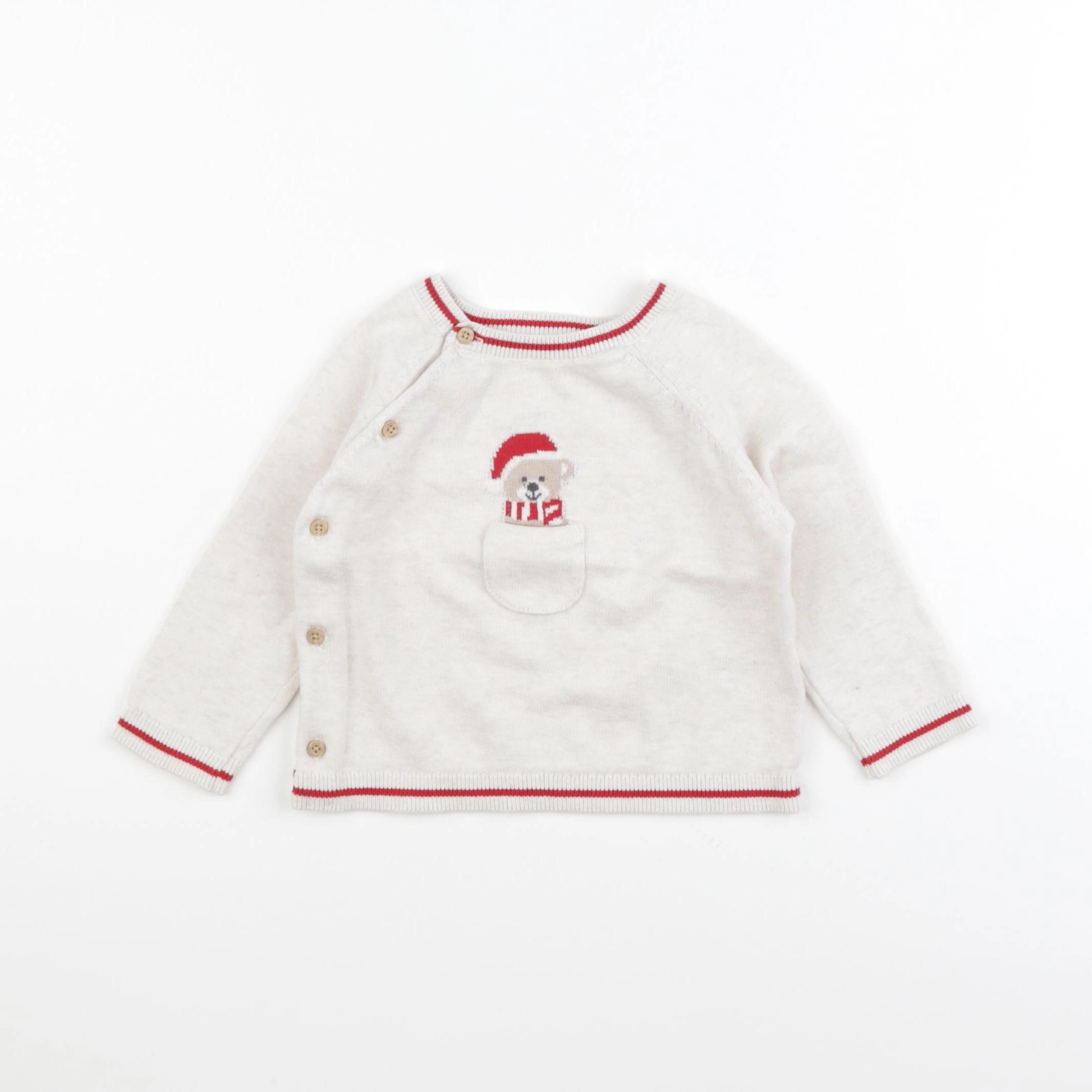 Vertbaudet - pull beige - 9 mois