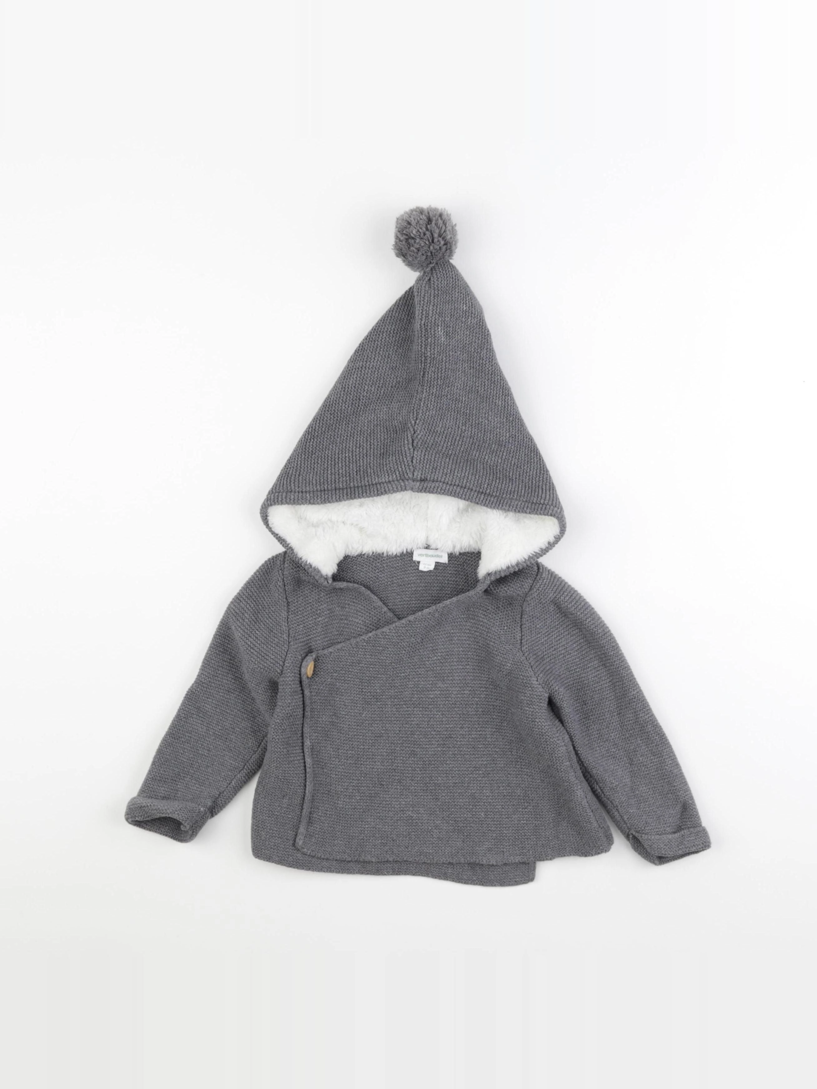 Vertbaudet - gilet gris - 9 mois