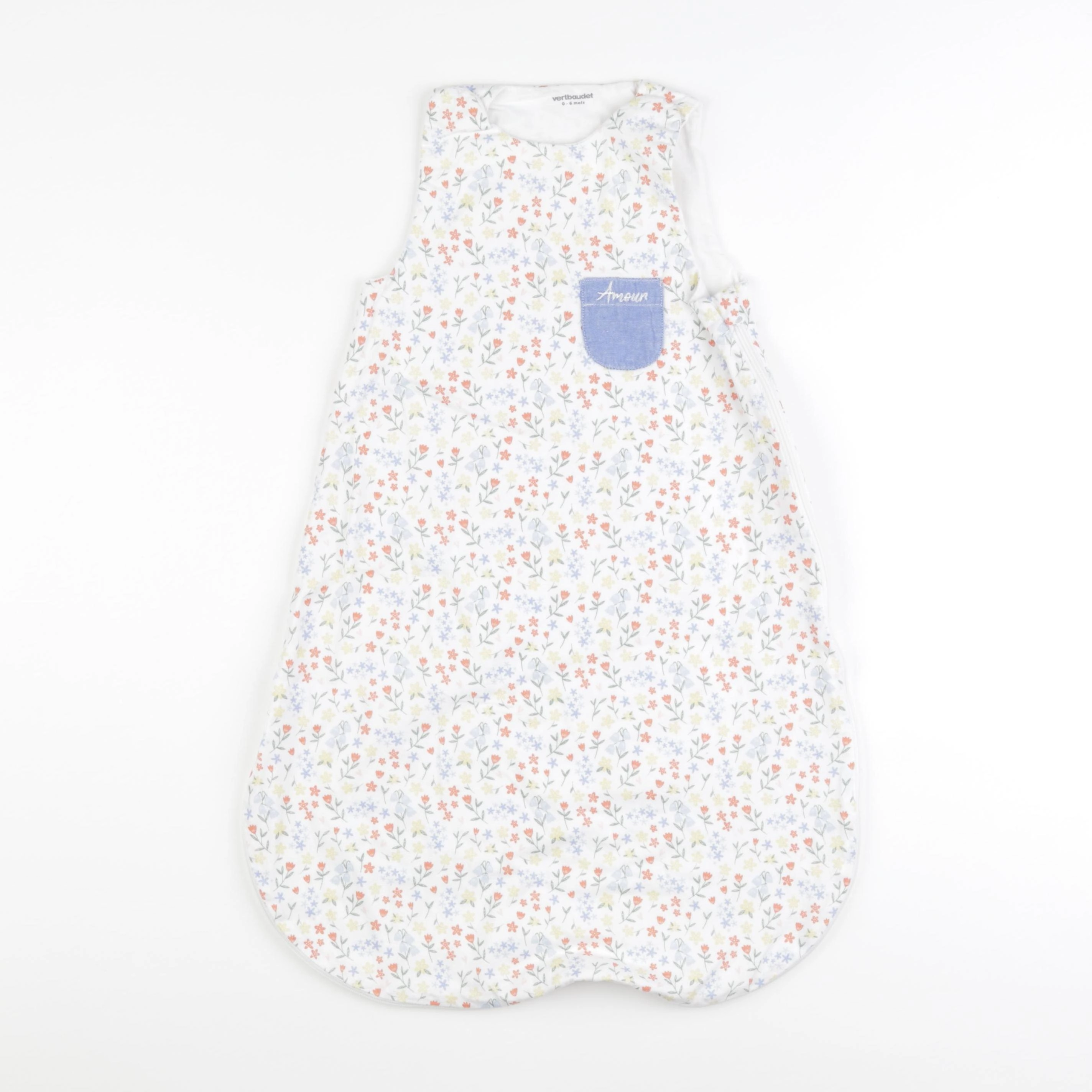 Vertbaudet - gigoteuse blanc, bleu - 0/6 mois