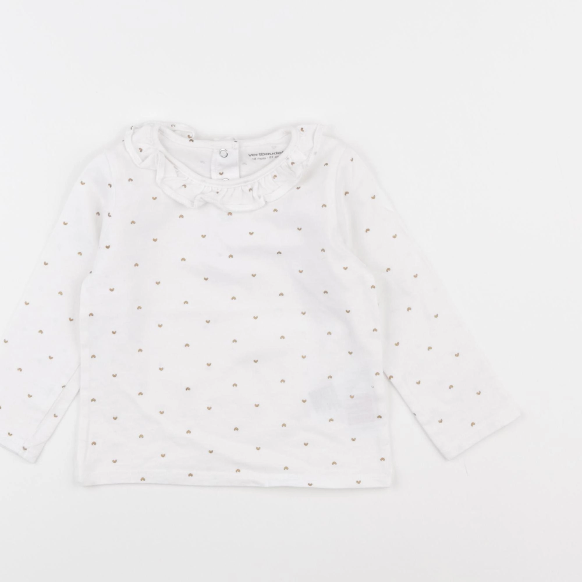Vertbaudet - tee-shirt blanc, or - 18 mois