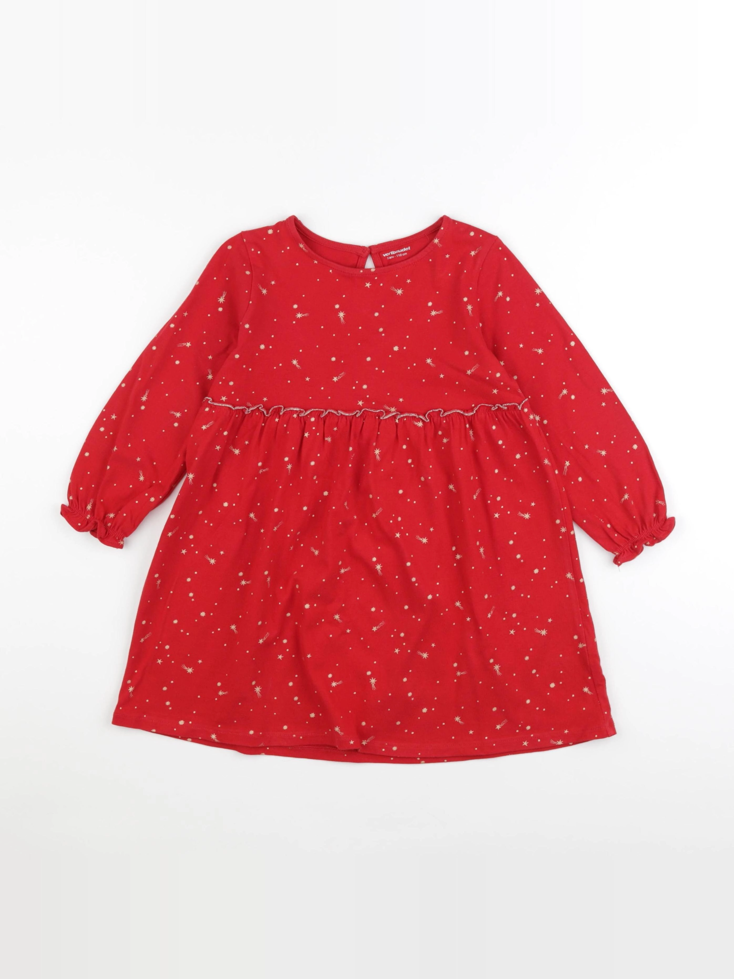Vertbaudet - robe rouge, or - 5 ans