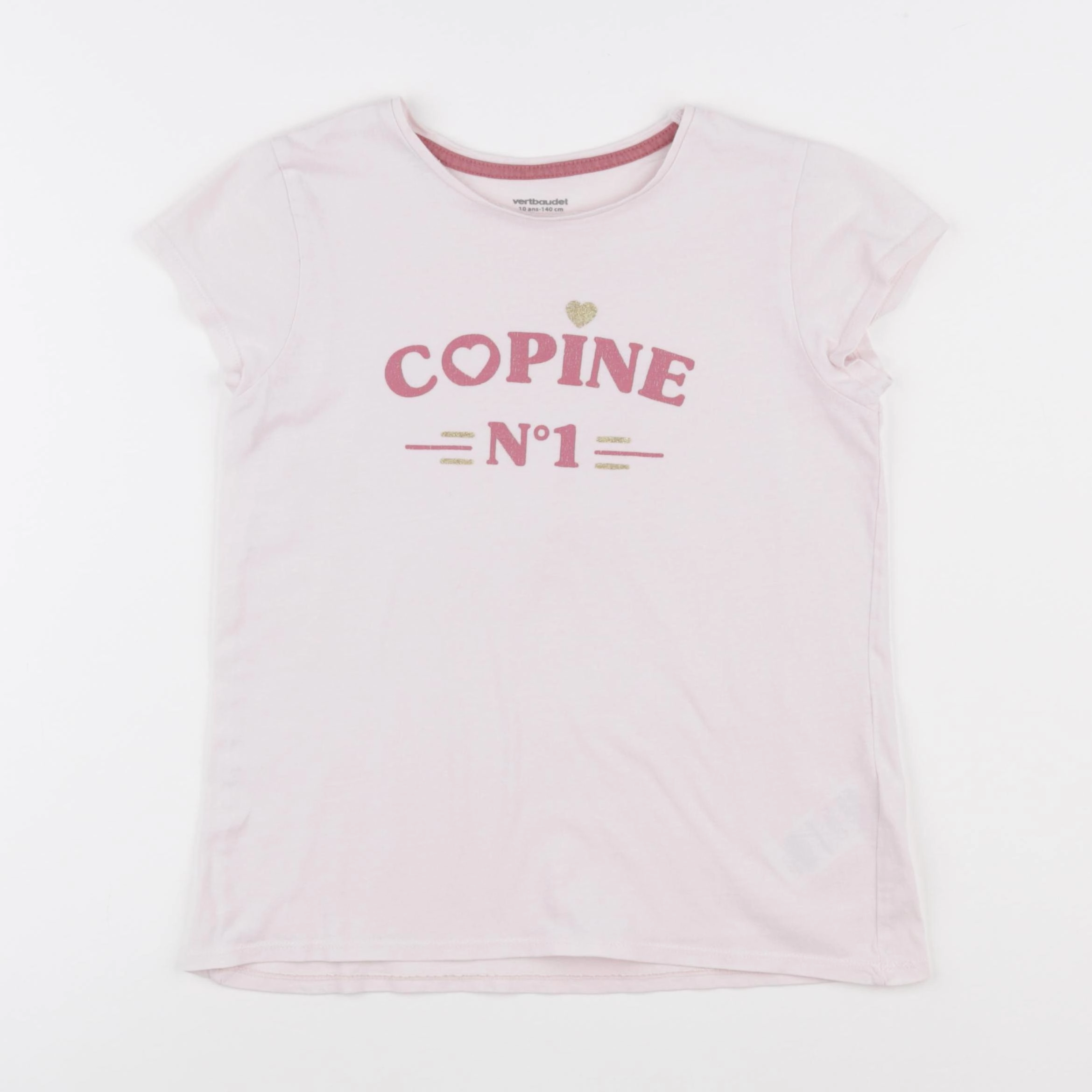 Vertbaudet - tee-shirt rose - 10 ans