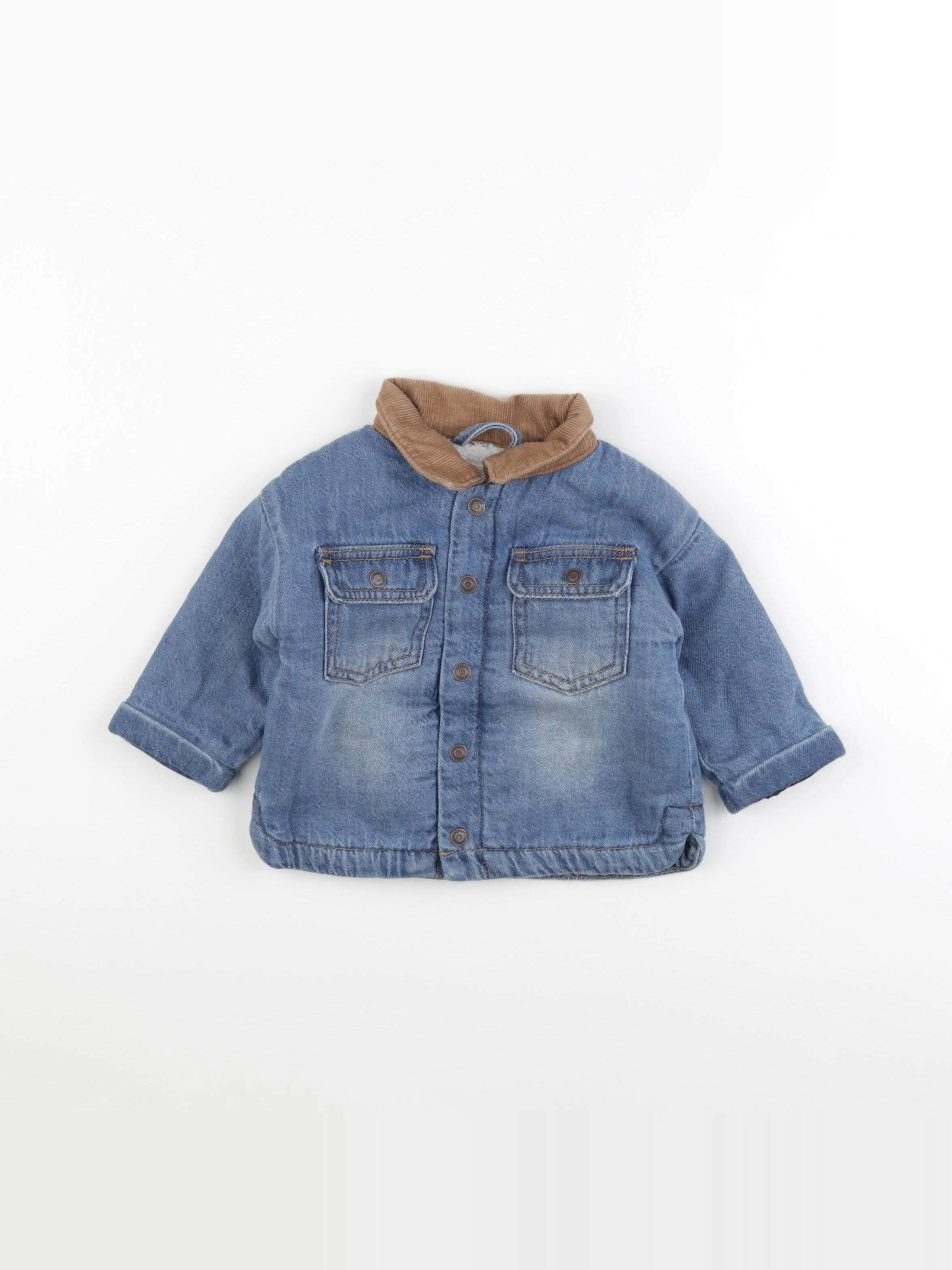 Vertbaudet - veste doublé bleu - 6 mois
