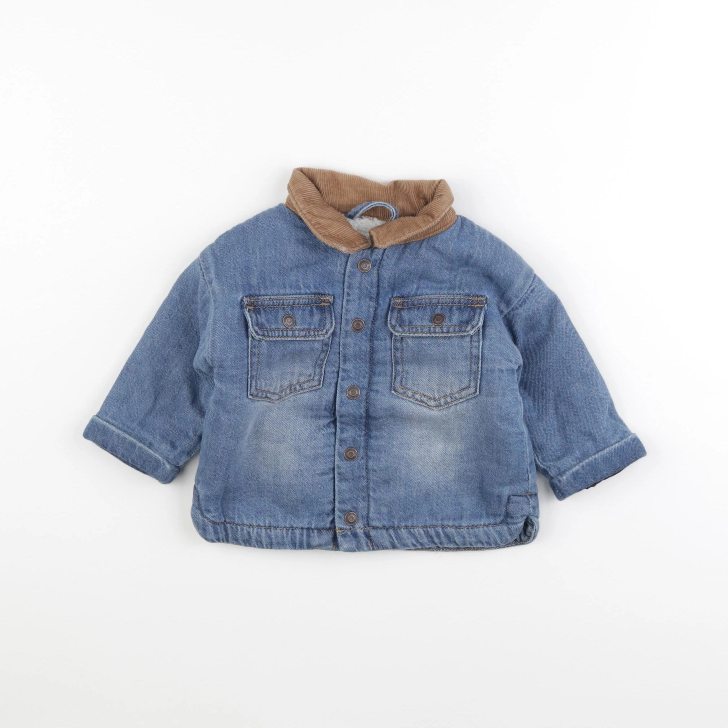 Vertbaudet - veste doublé bleu - 6 mois