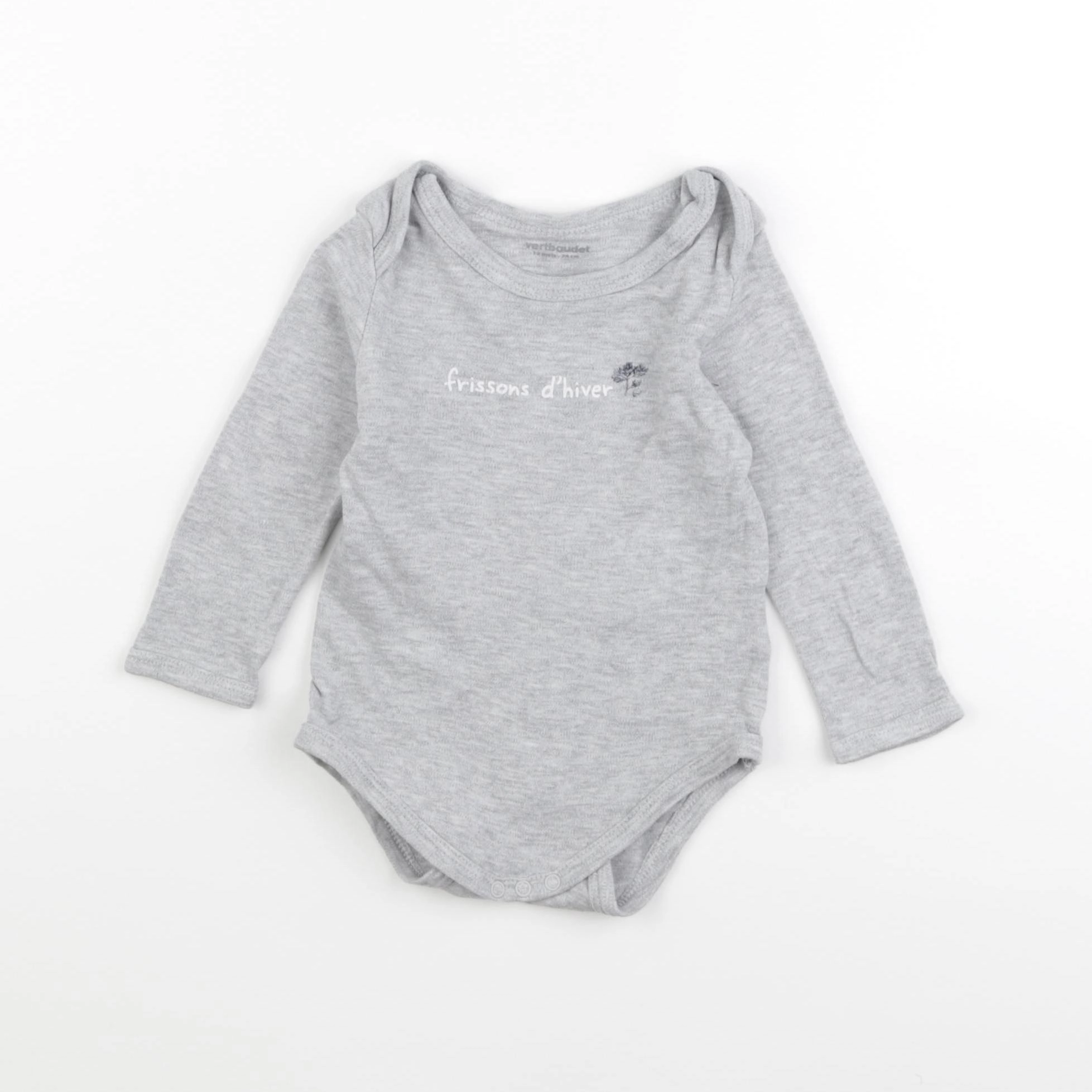 Vertbaudet - body bleu, gris - 12 mois
