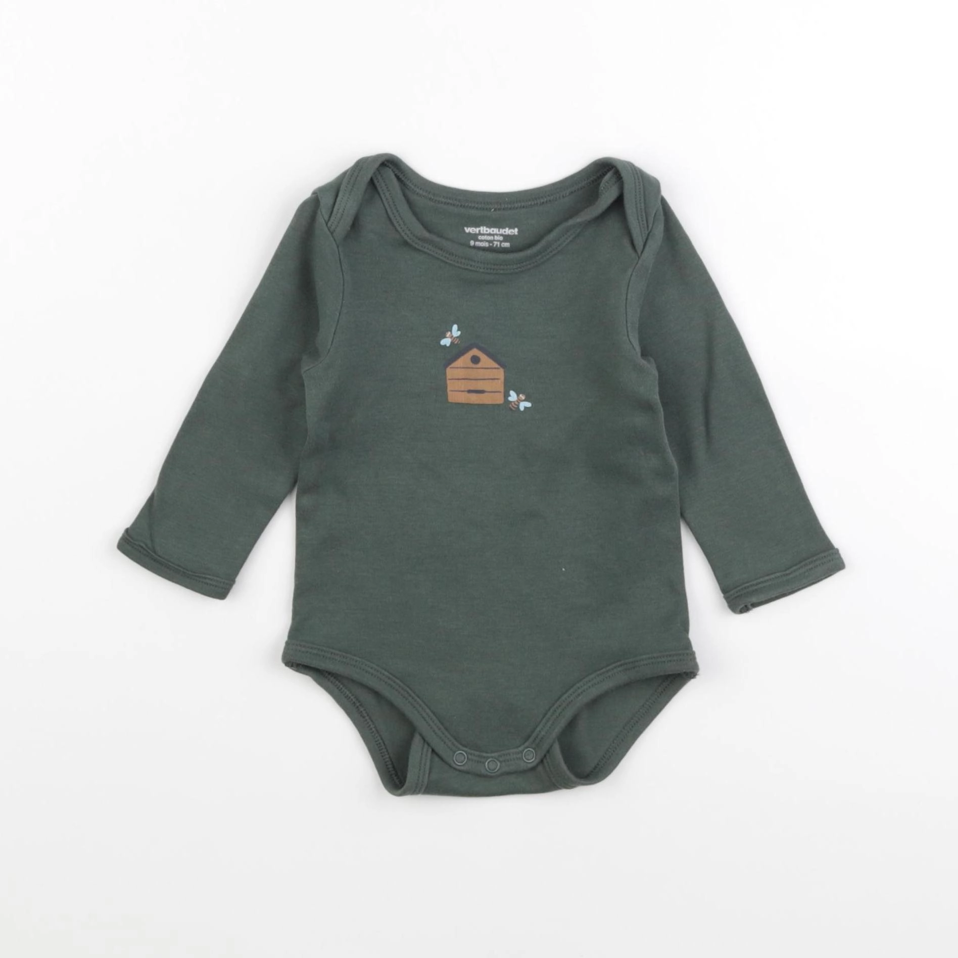 Vertbaudet - body vert - 9 mois