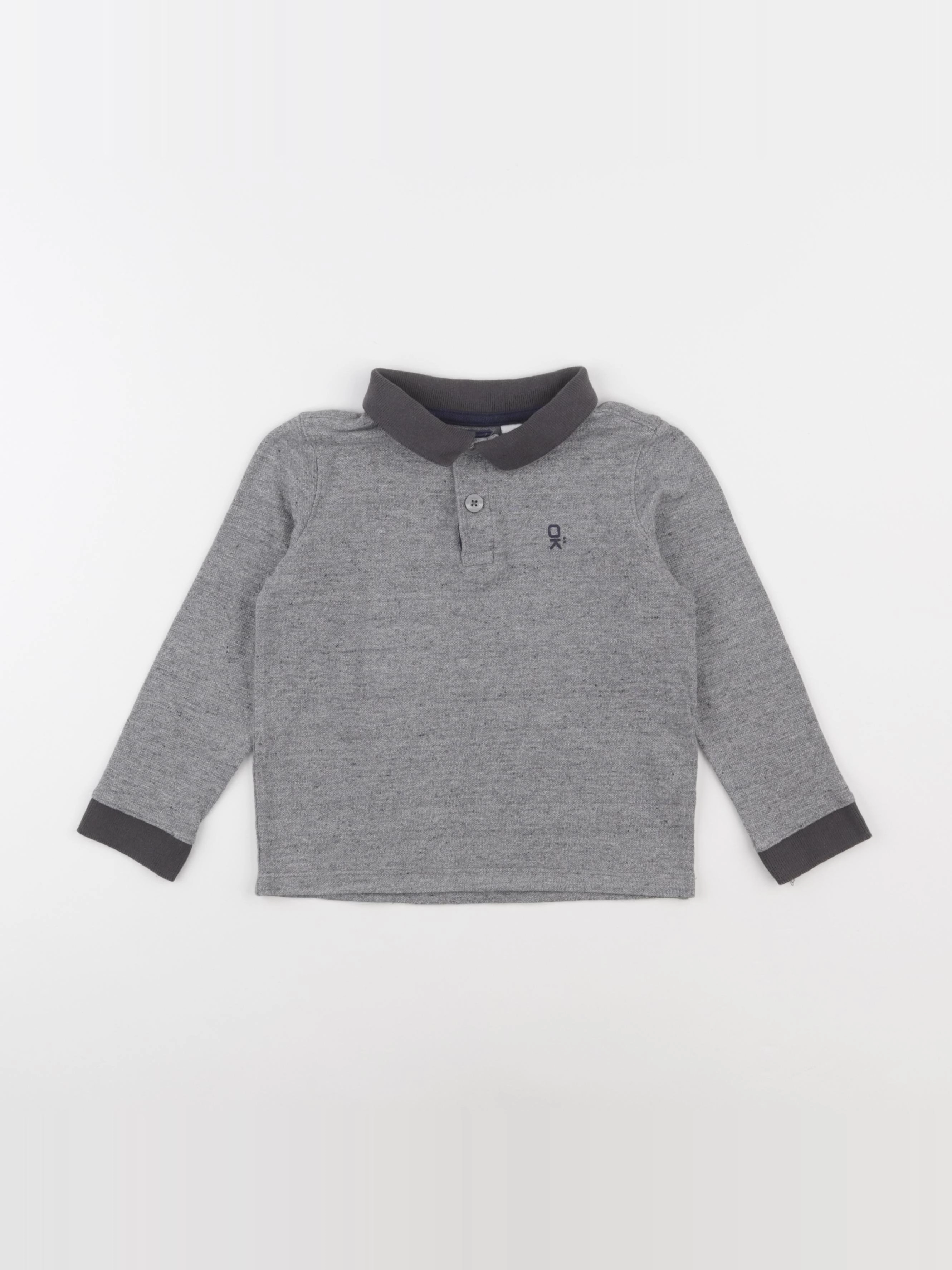 Okaidi - polo gris - 4 ans