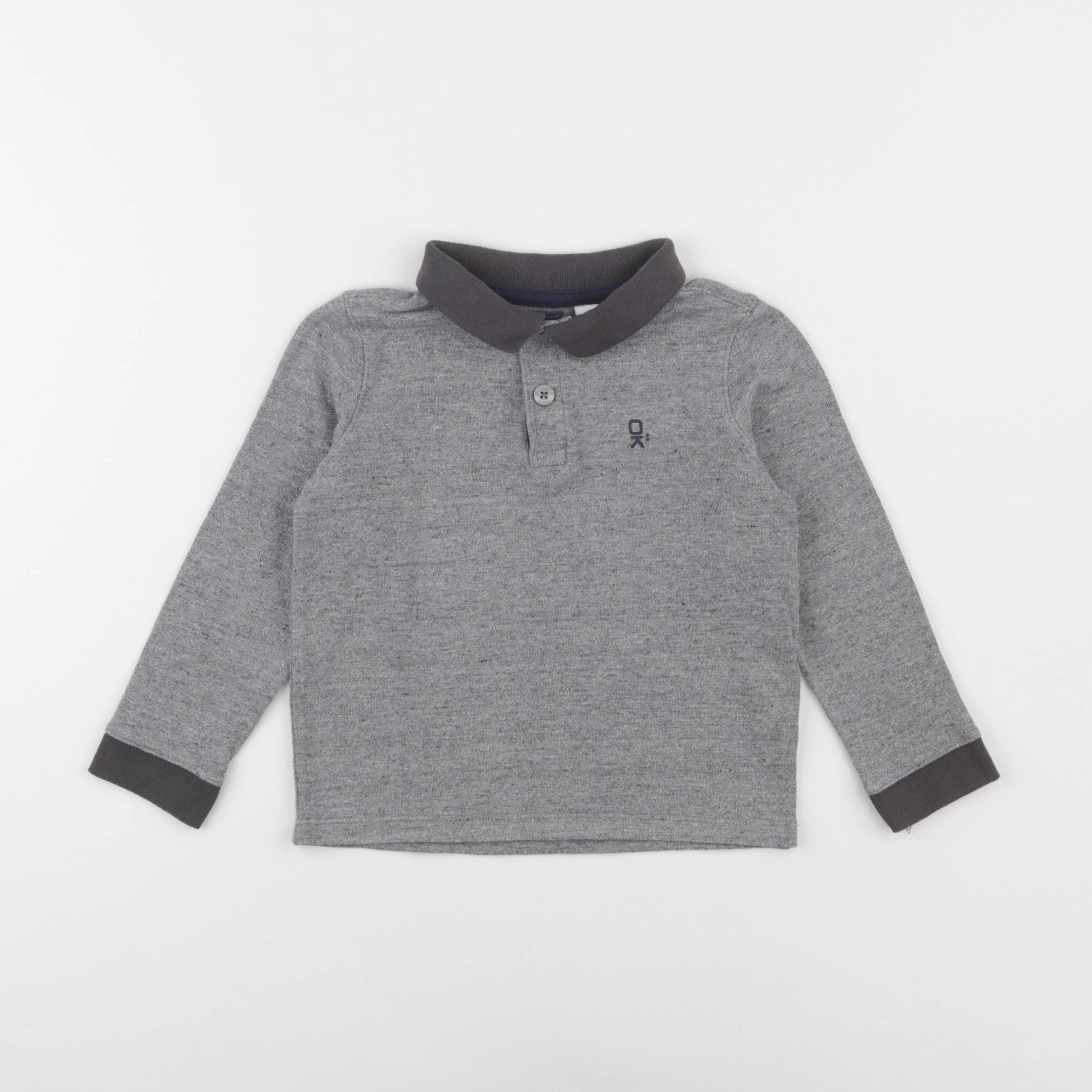 Okaidi - polo gris - 4 ans