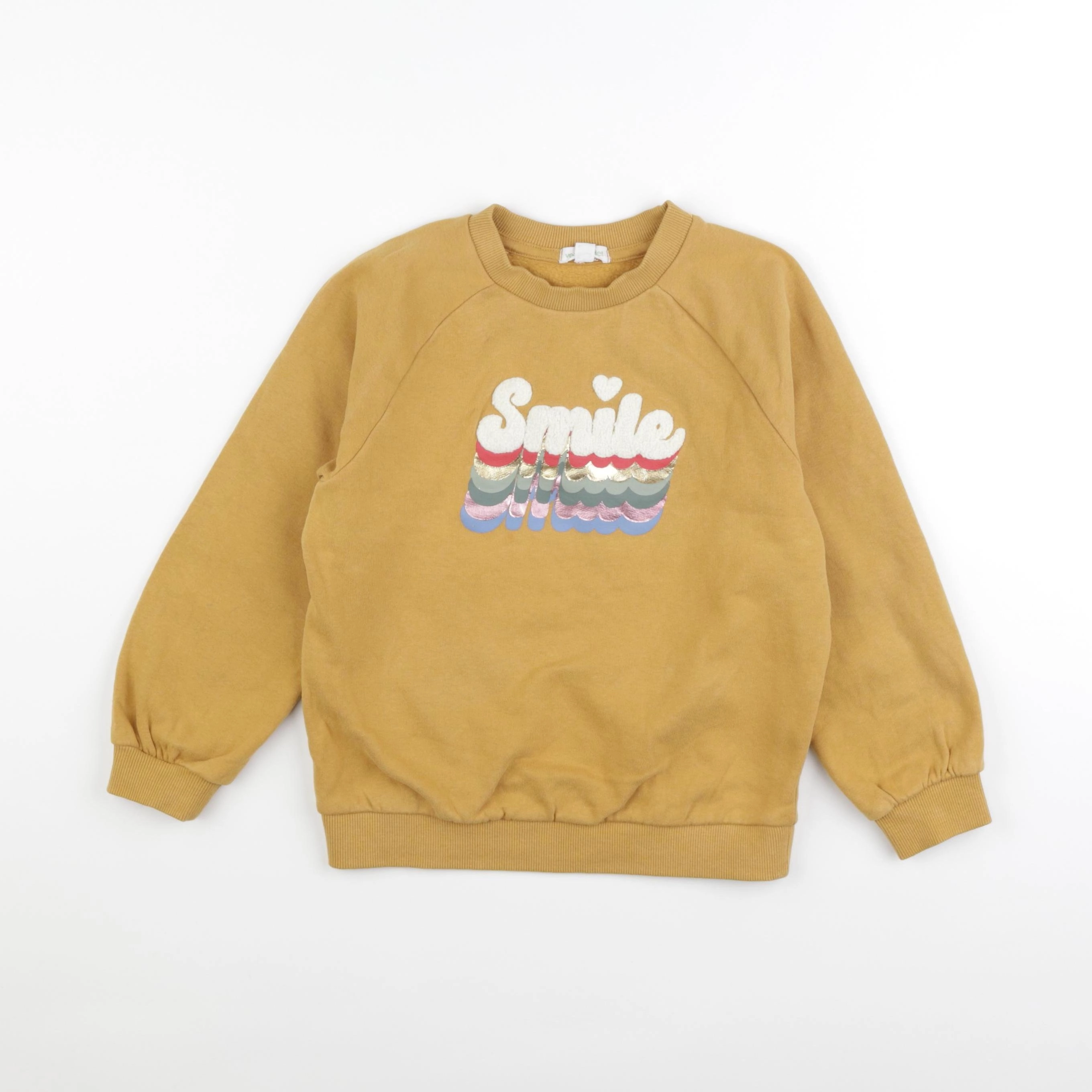 Vertbaudet - sweat jaune - 8 ans