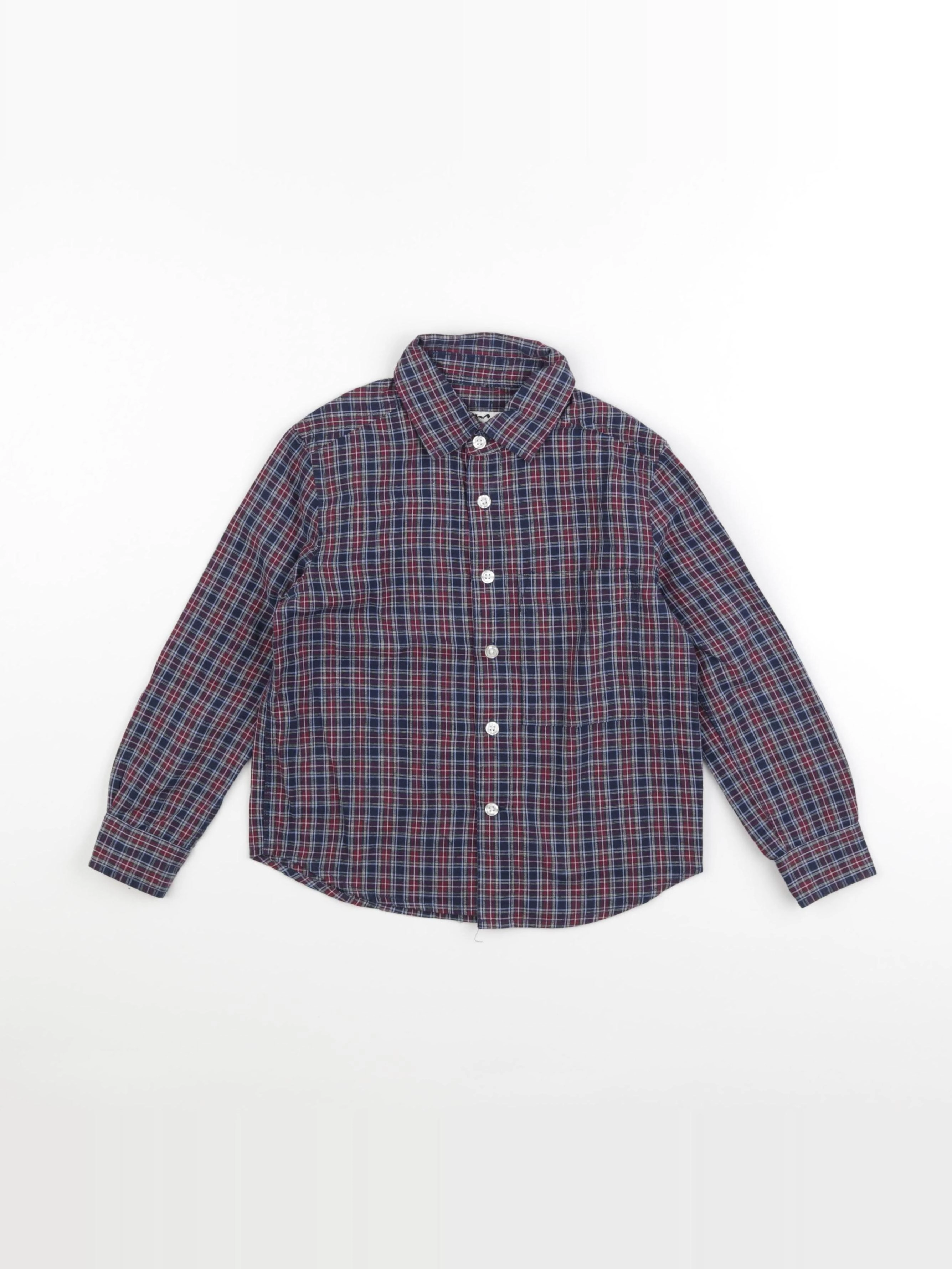 Cyrillus - chemise bleu, rouge - 4 ans