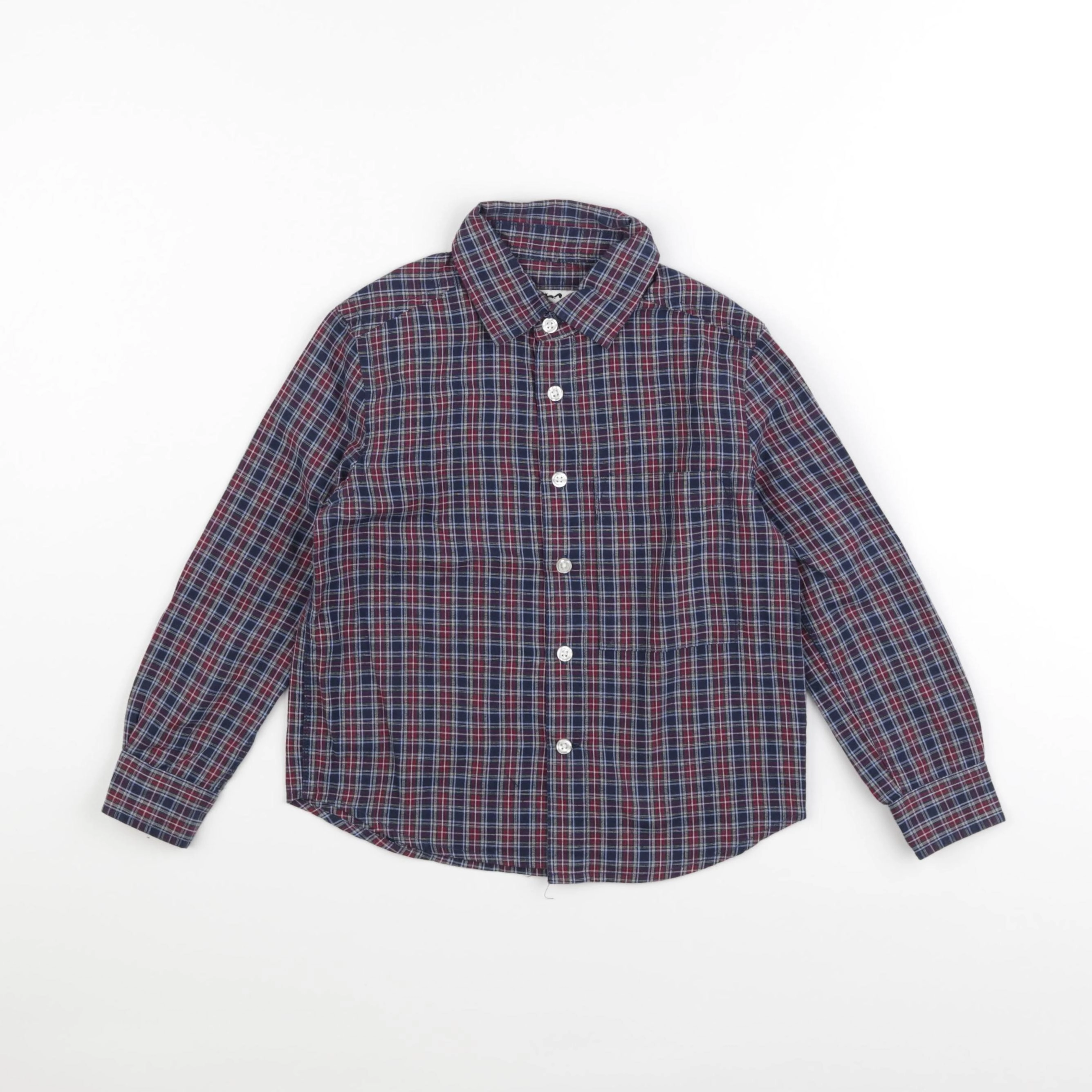 Cyrillus - chemise bleu, rouge - 4 ans