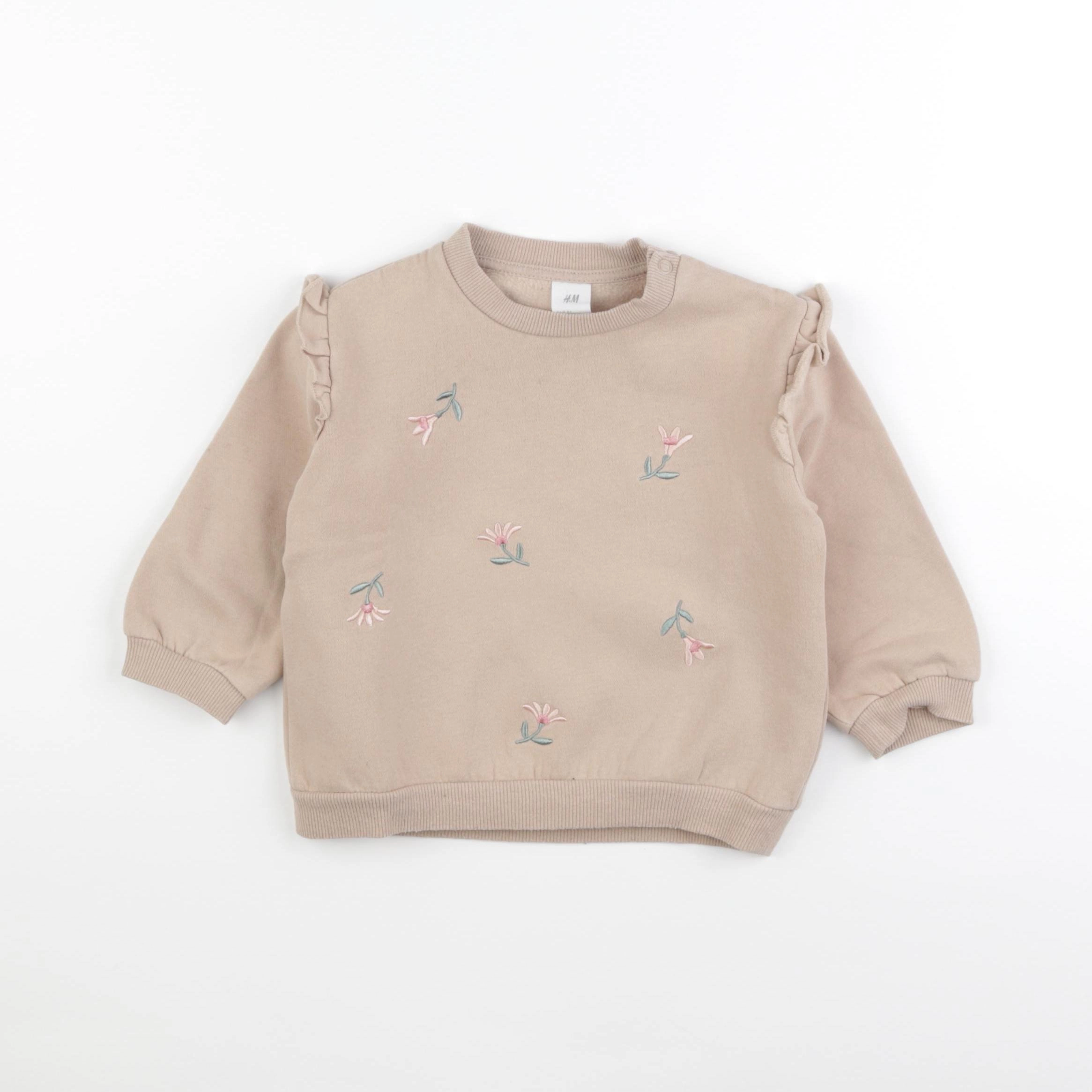 H&M - sweat beige - 12/18 mois