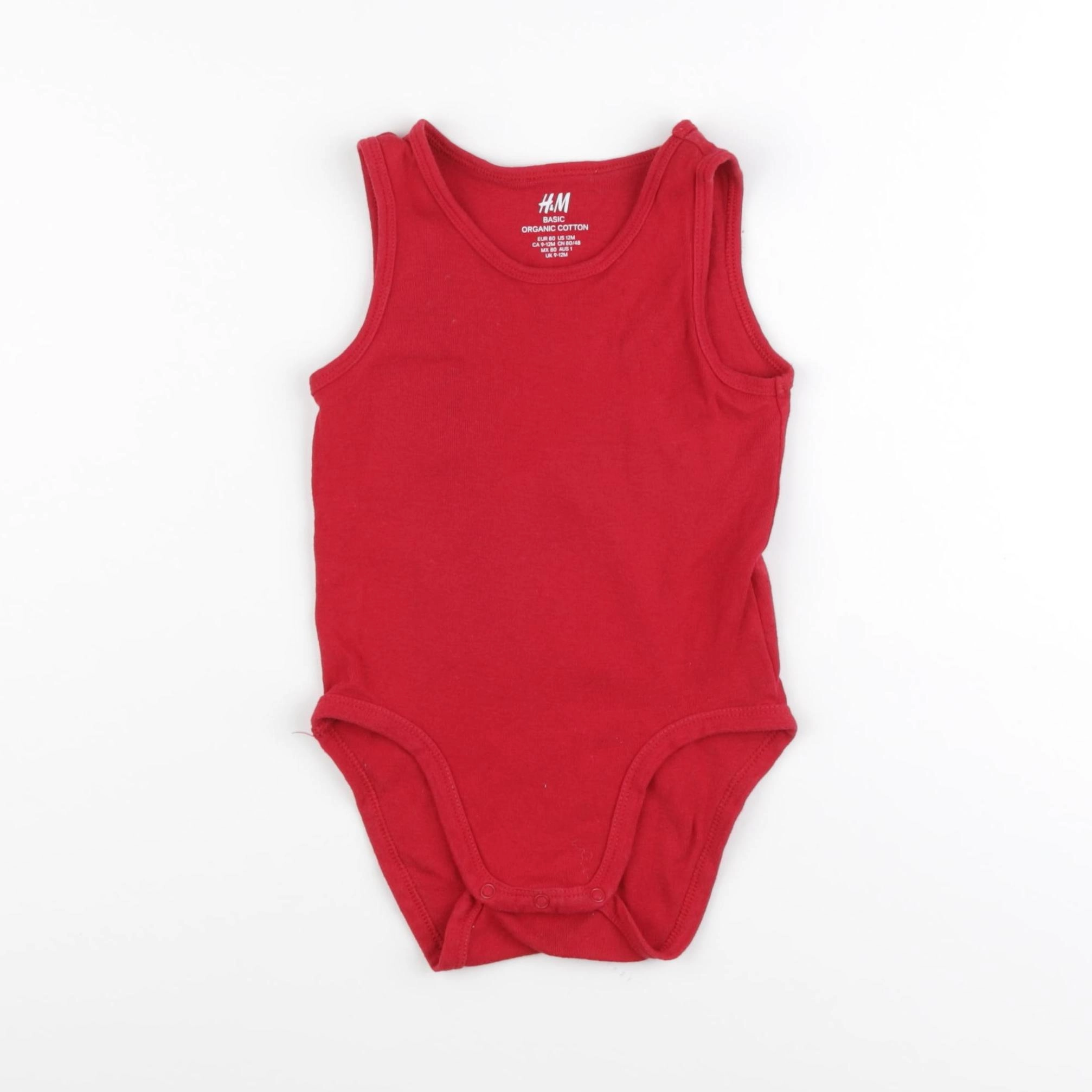 H&M - body rouge - 9/12 mois