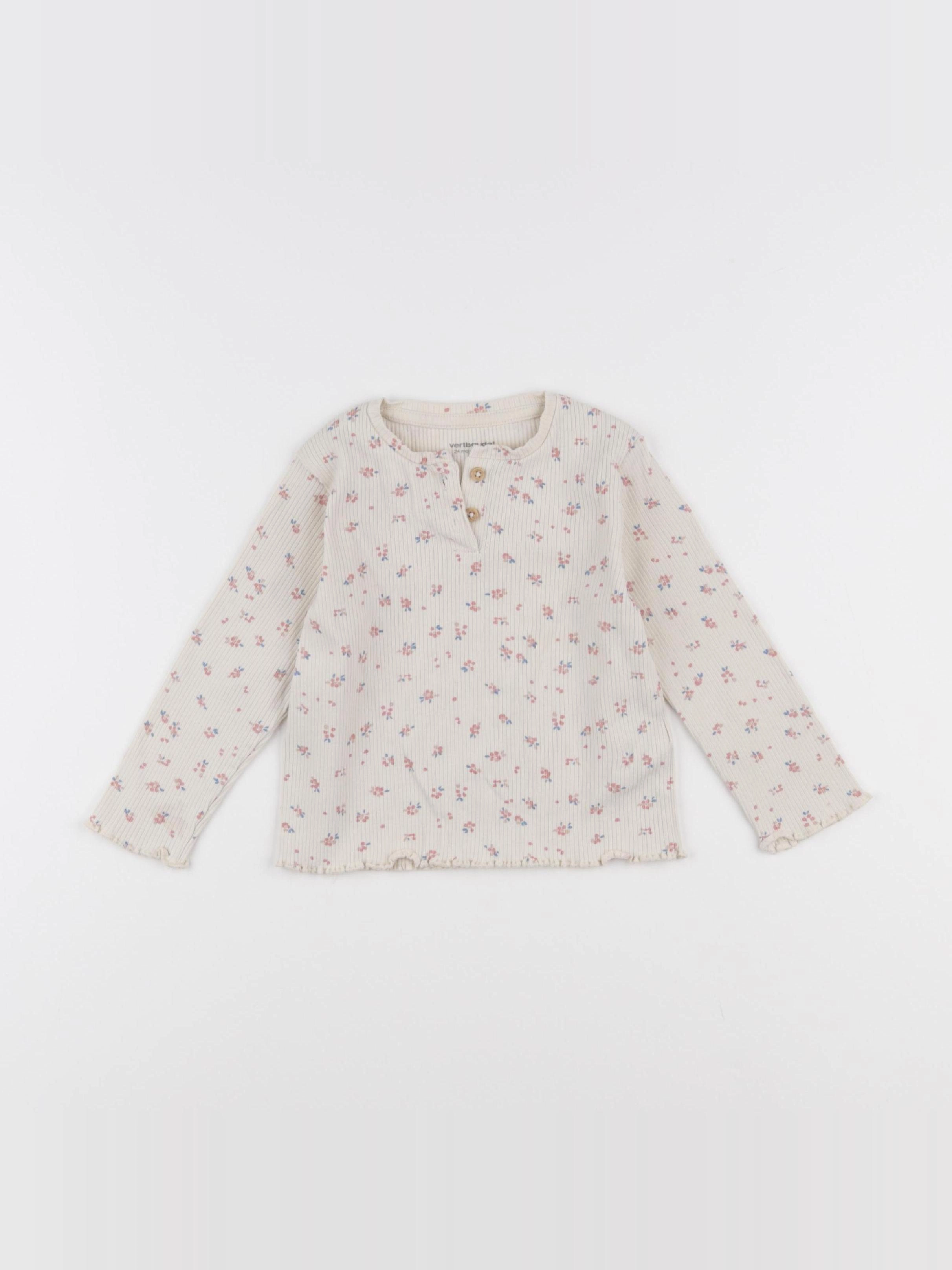 Vertbaudet - tee-shirt beige - 24 mois