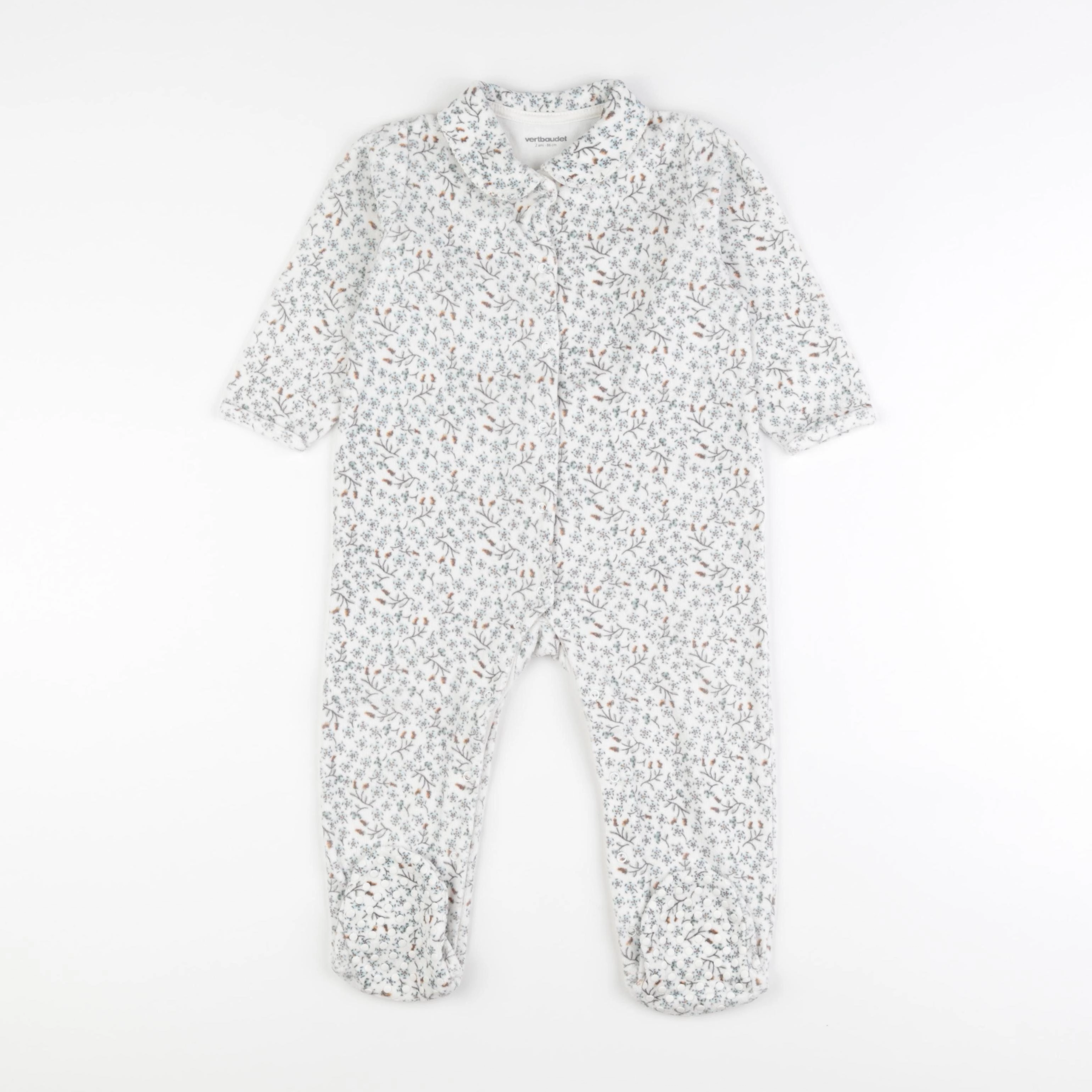 Vertbaudet - pyjama velours multicolore - 2 ans