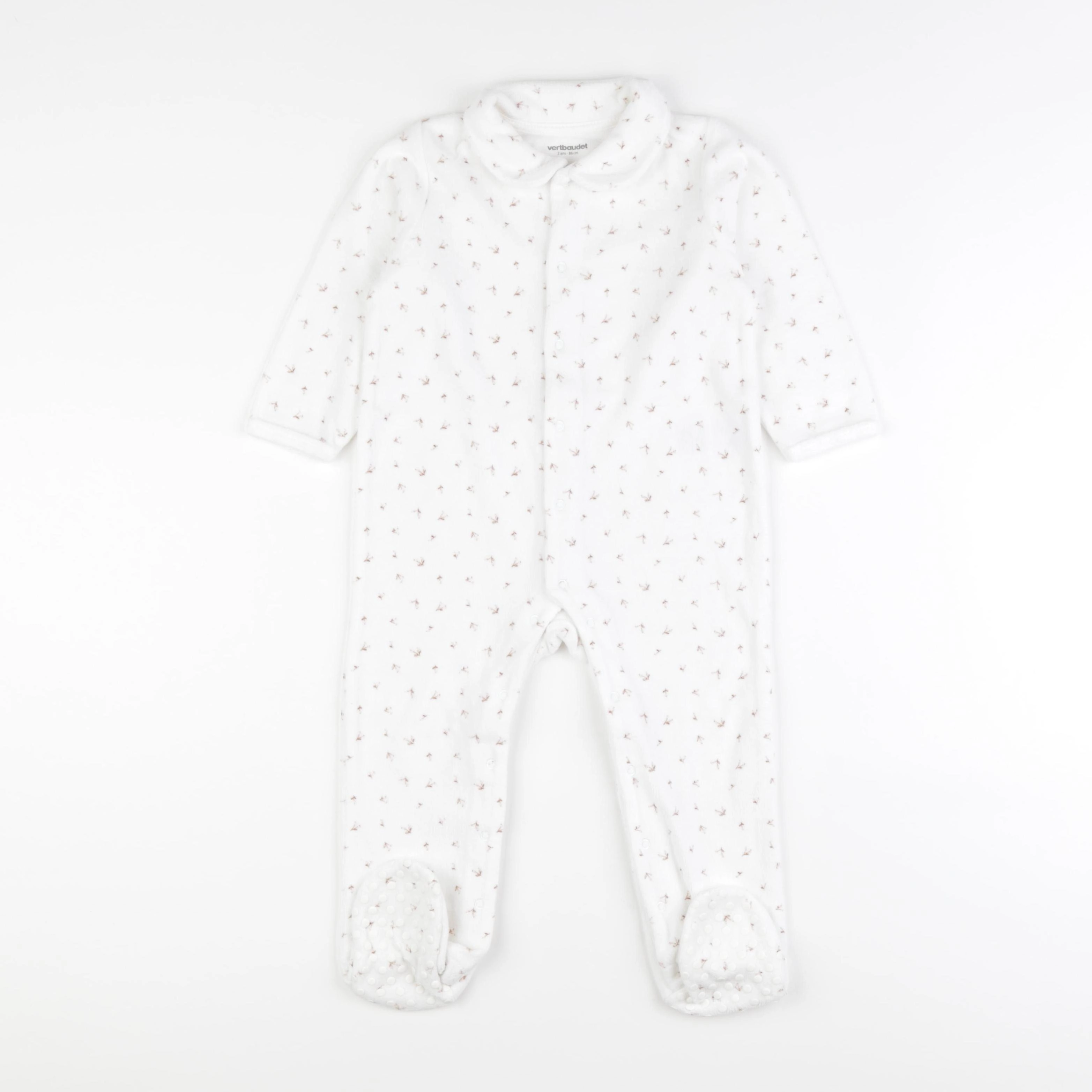 Vertbaudet - pyjama velours blanc - 2 ans