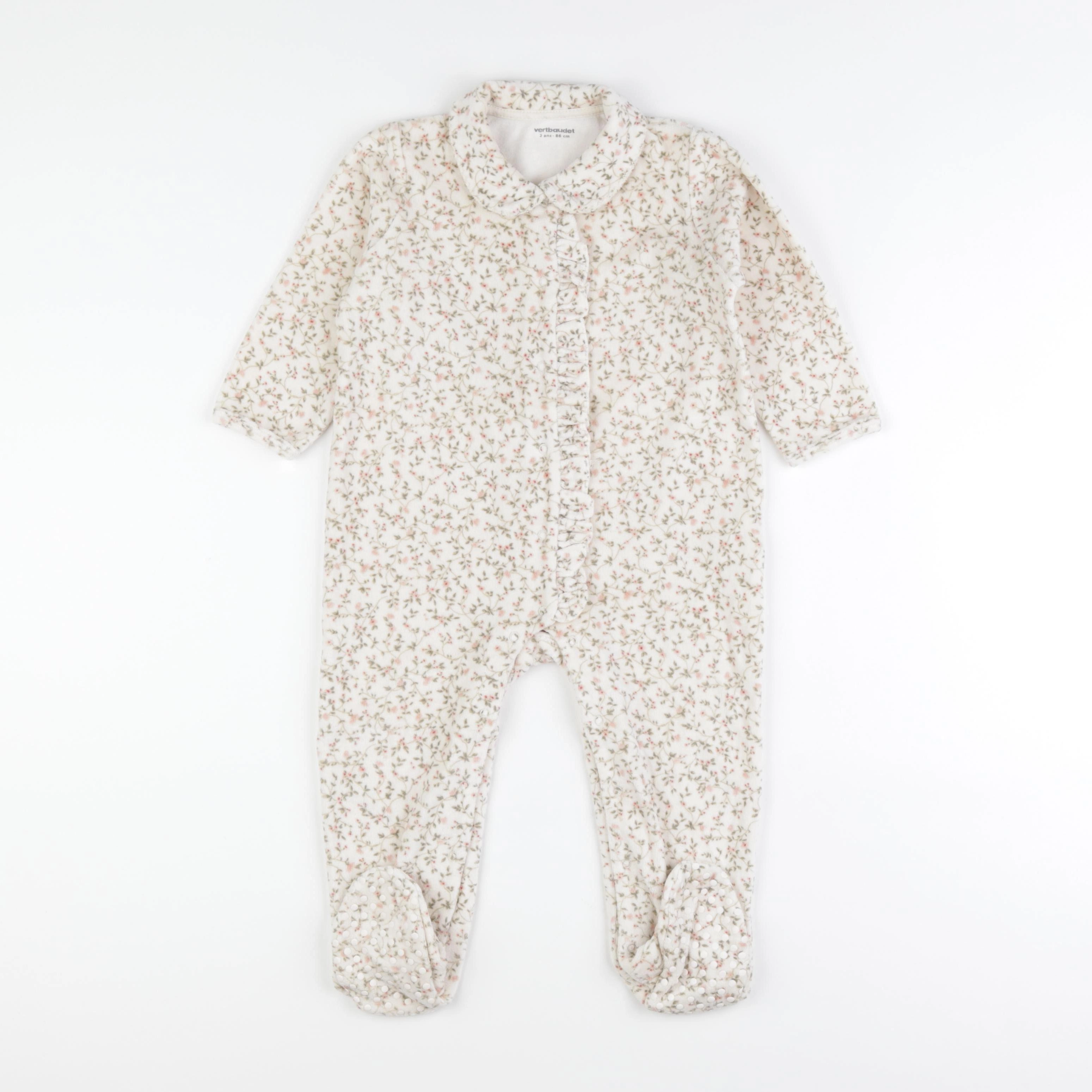 Vertbaudet - pyjama velours beige - 2 ans