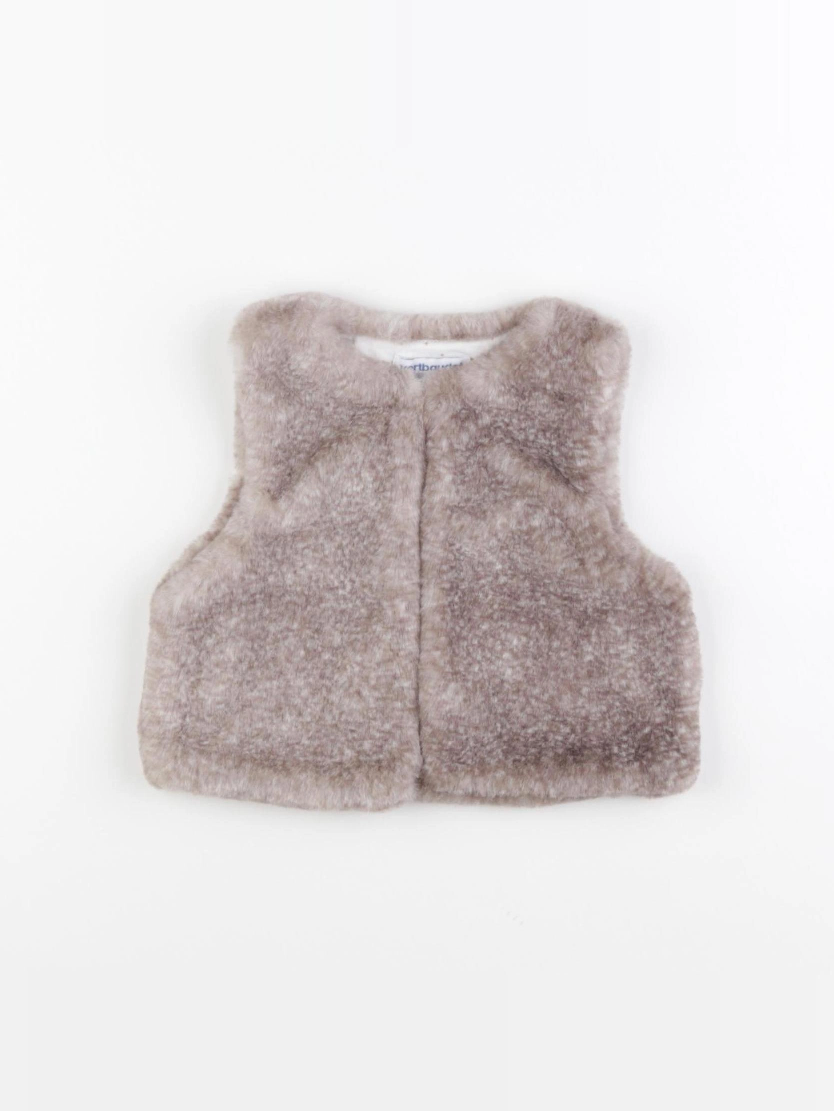 Vertbaudet - gilet marron - 12 mois