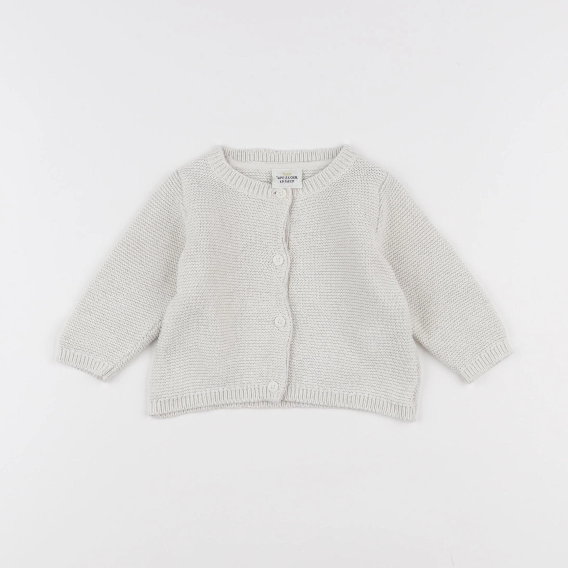 Tape à l'oeil - gilet gris - 6 mois