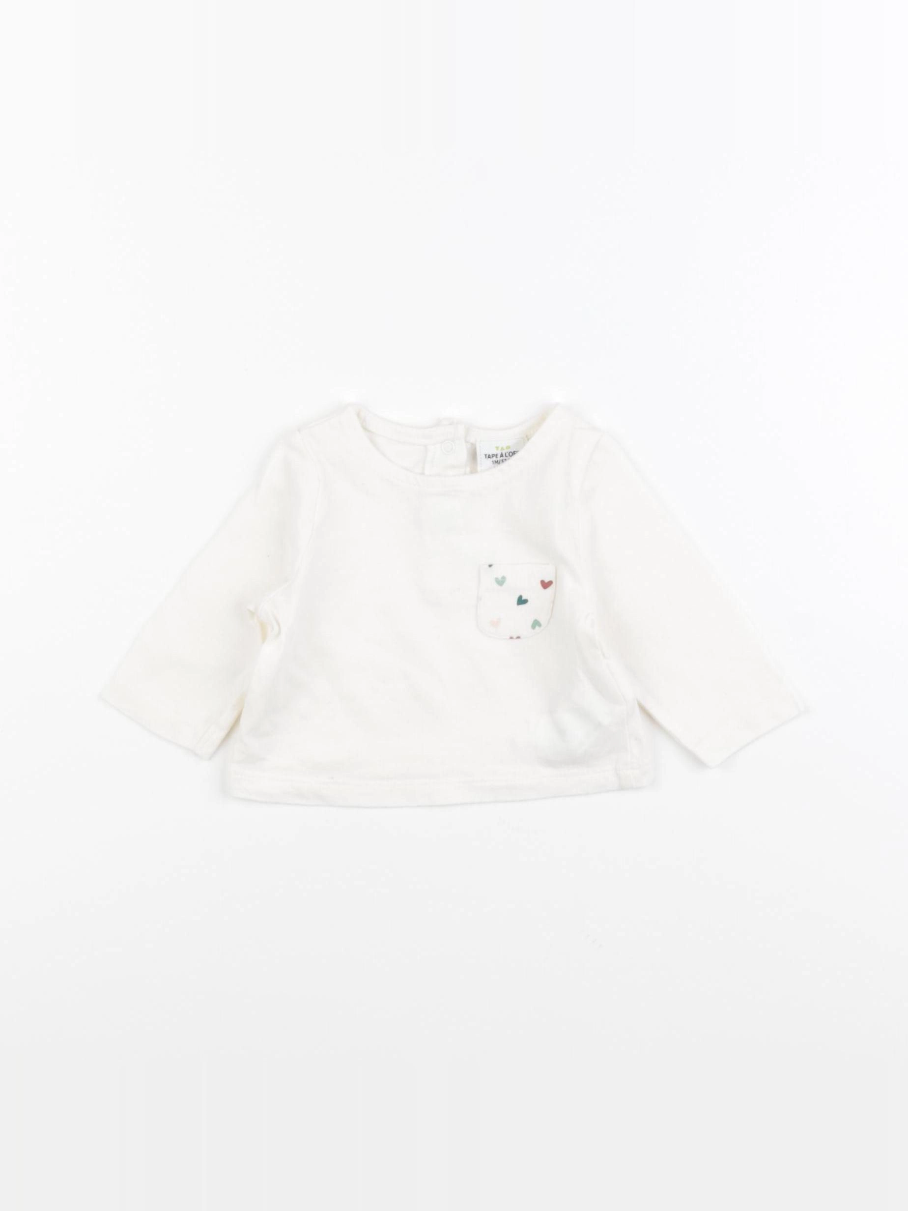 Tape à l'oeil - tee-shirt blanc - 1 mois