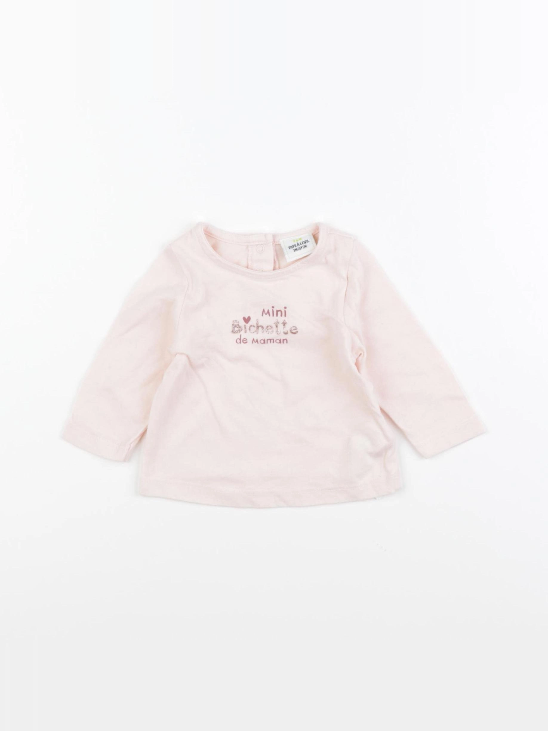 Tape à l'oeil - tee-shirt rose - 3 mois