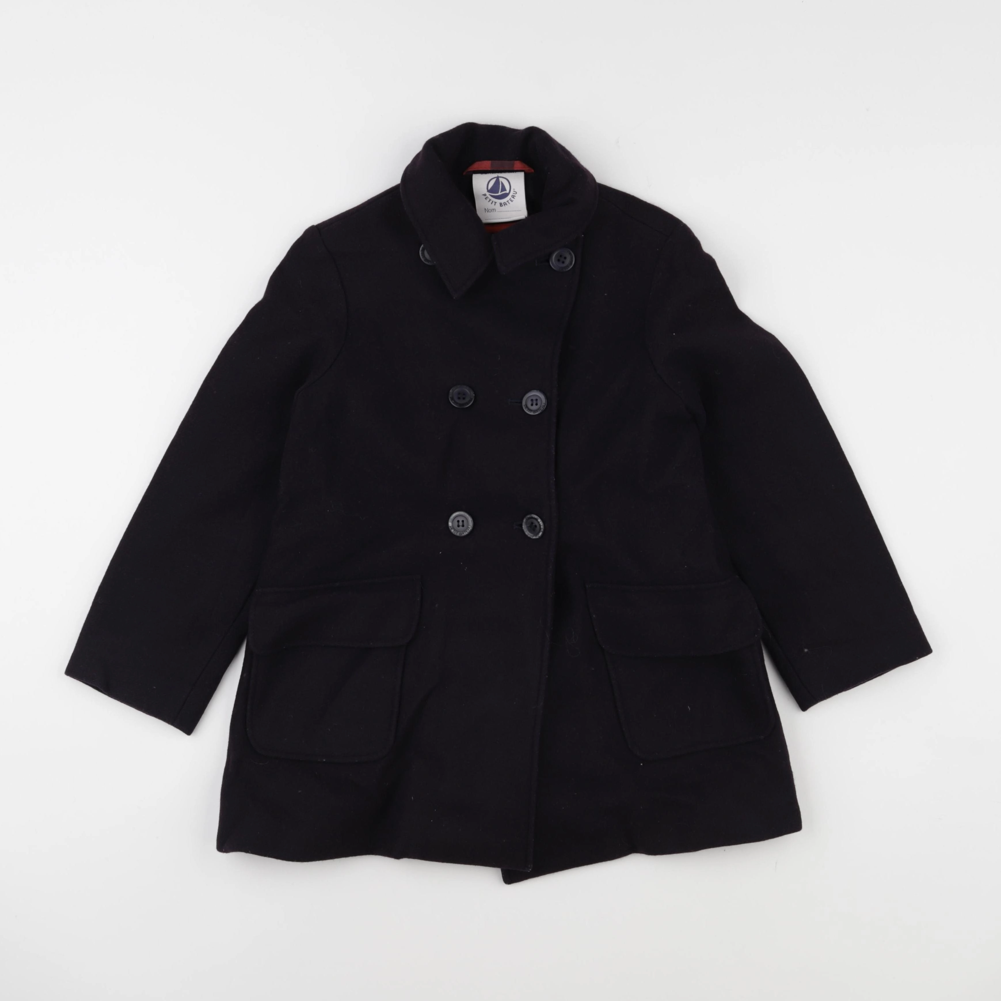 Petit Bateau - manteau bleu - 8 ans