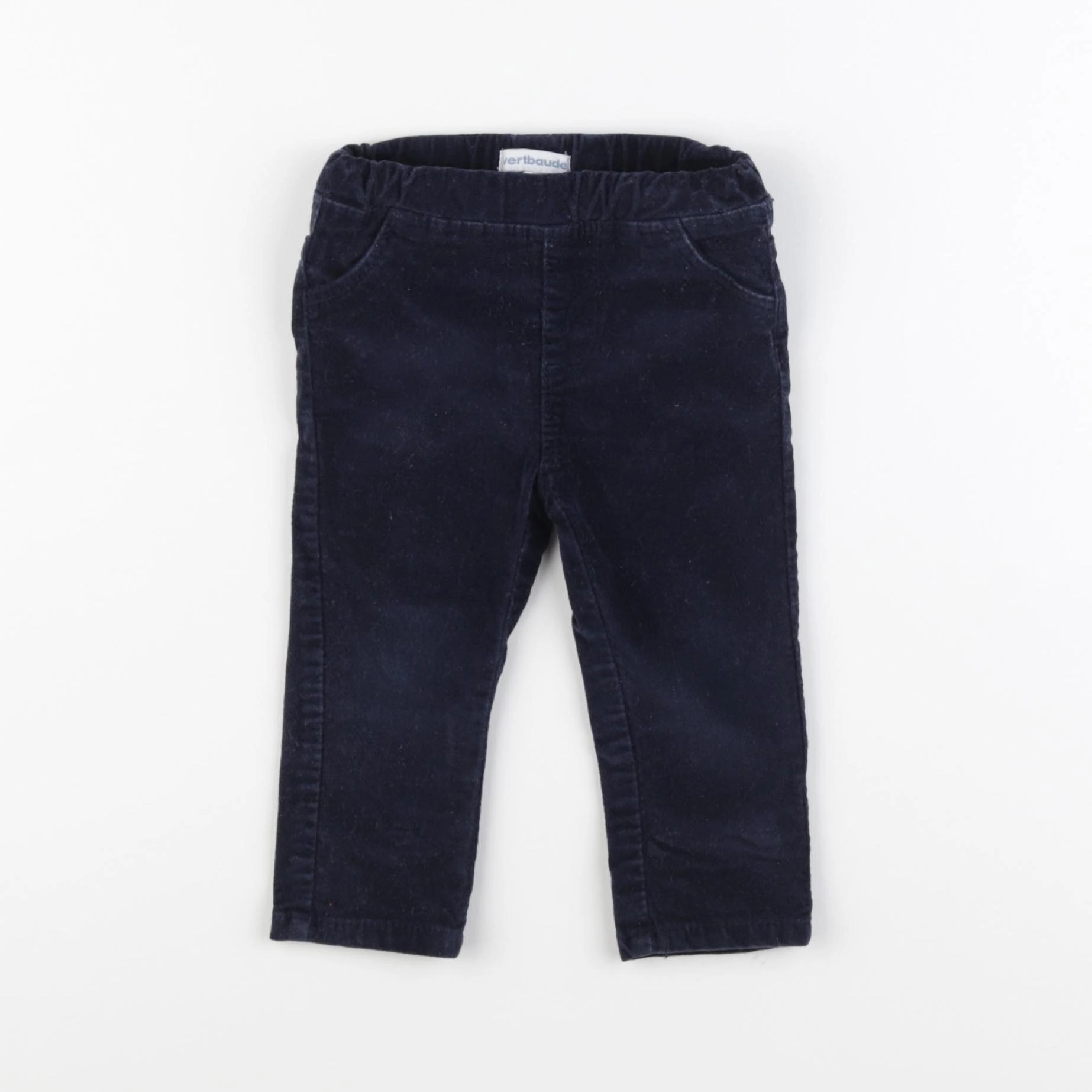 Vertbaudet - pantalon bleu - 12 mois