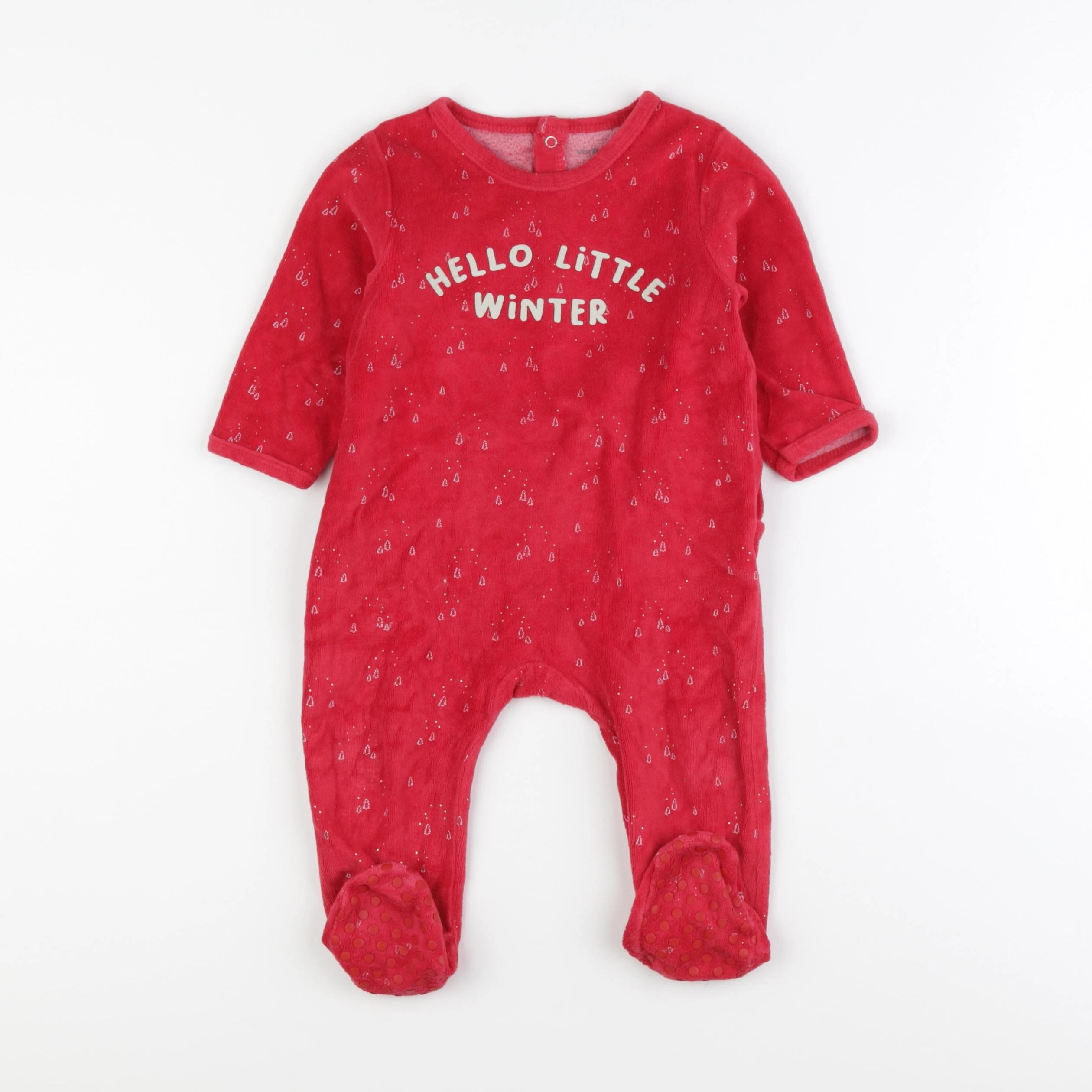 Vertbaudet - pyjama velours rouge - 12 mois