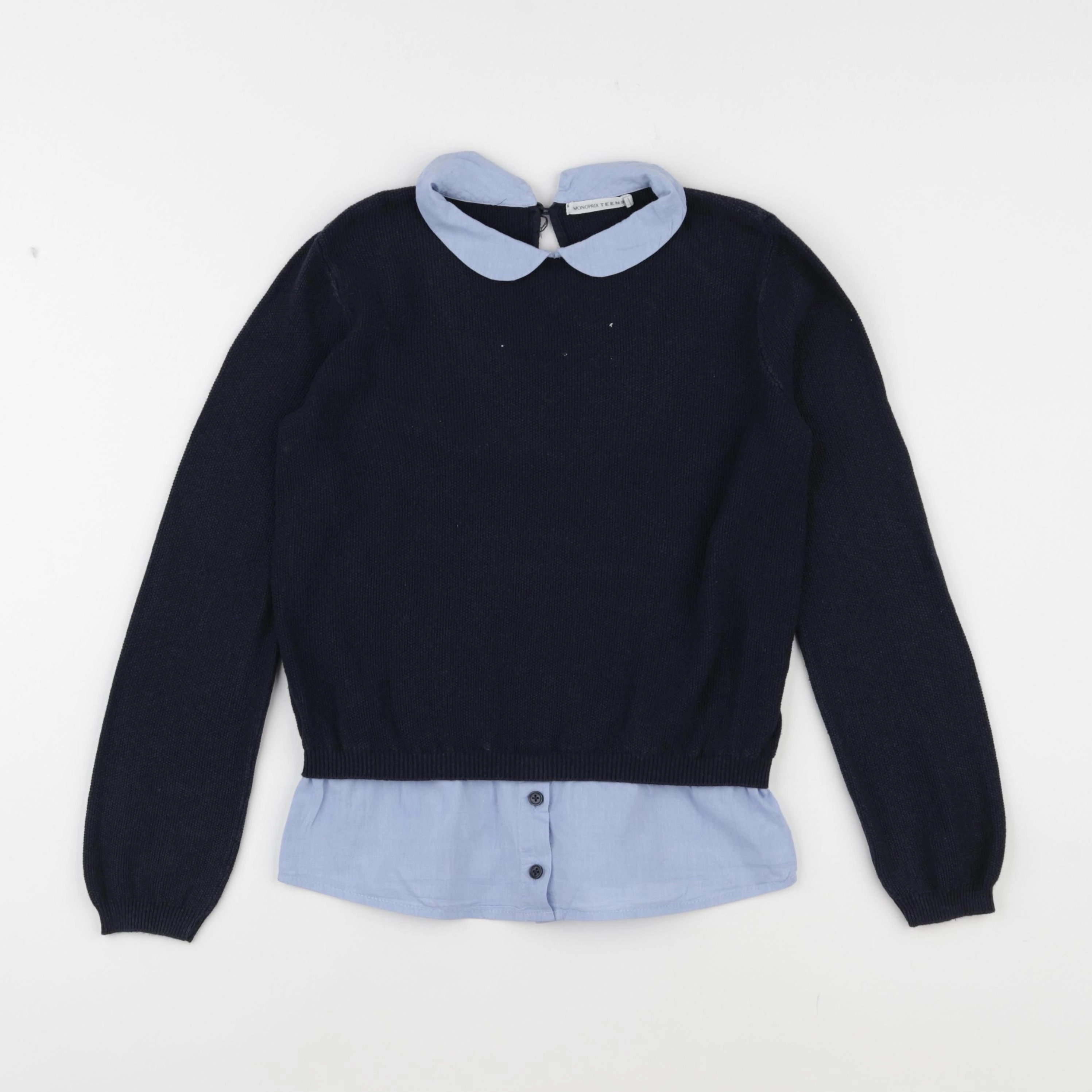 Monoprix - pull bleu - 10 ans