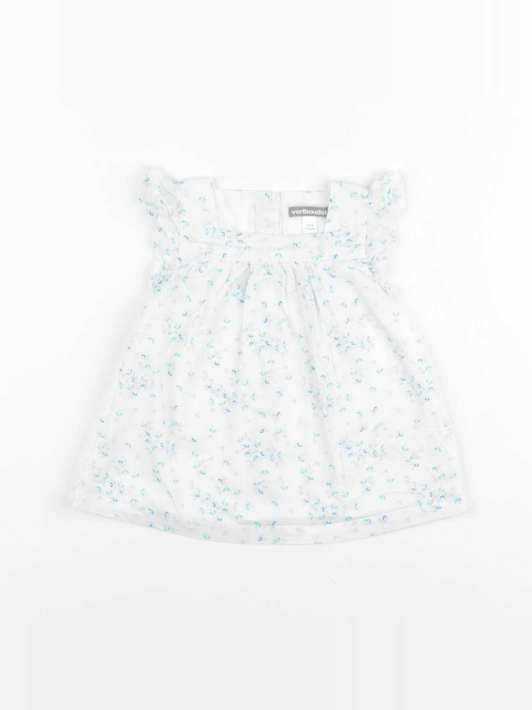 Vertbaudet - robe blanc, bleu - 12 mois