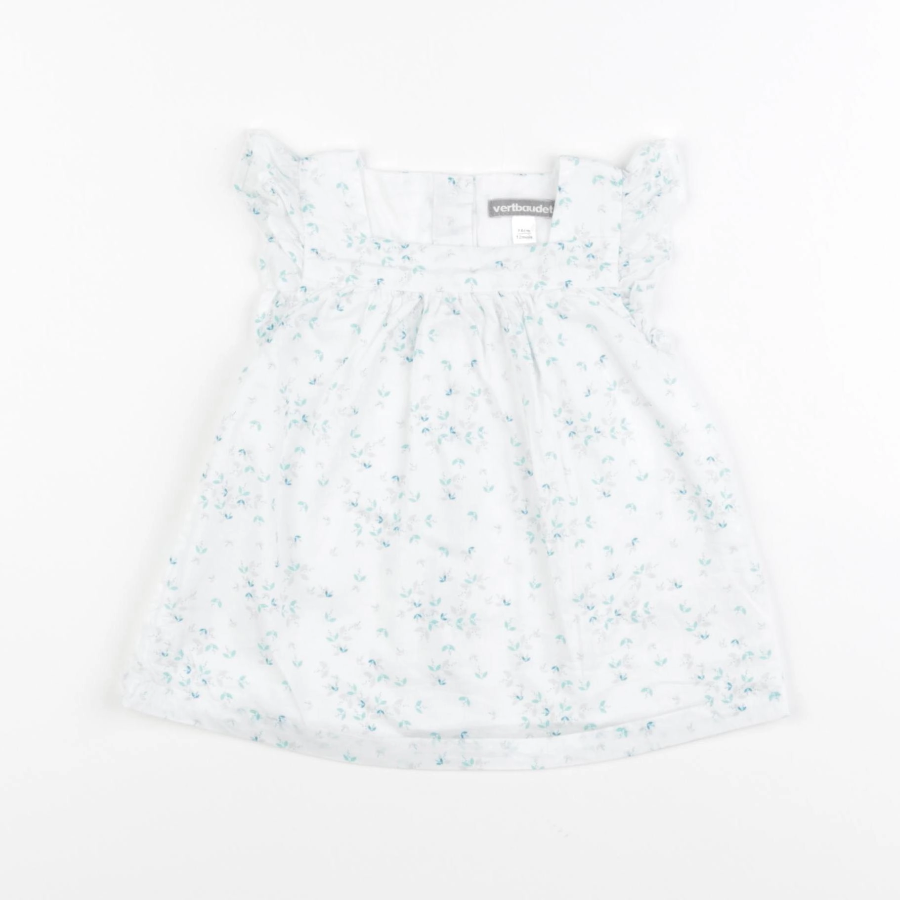 Vertbaudet - robe blanc, bleu - 12 mois