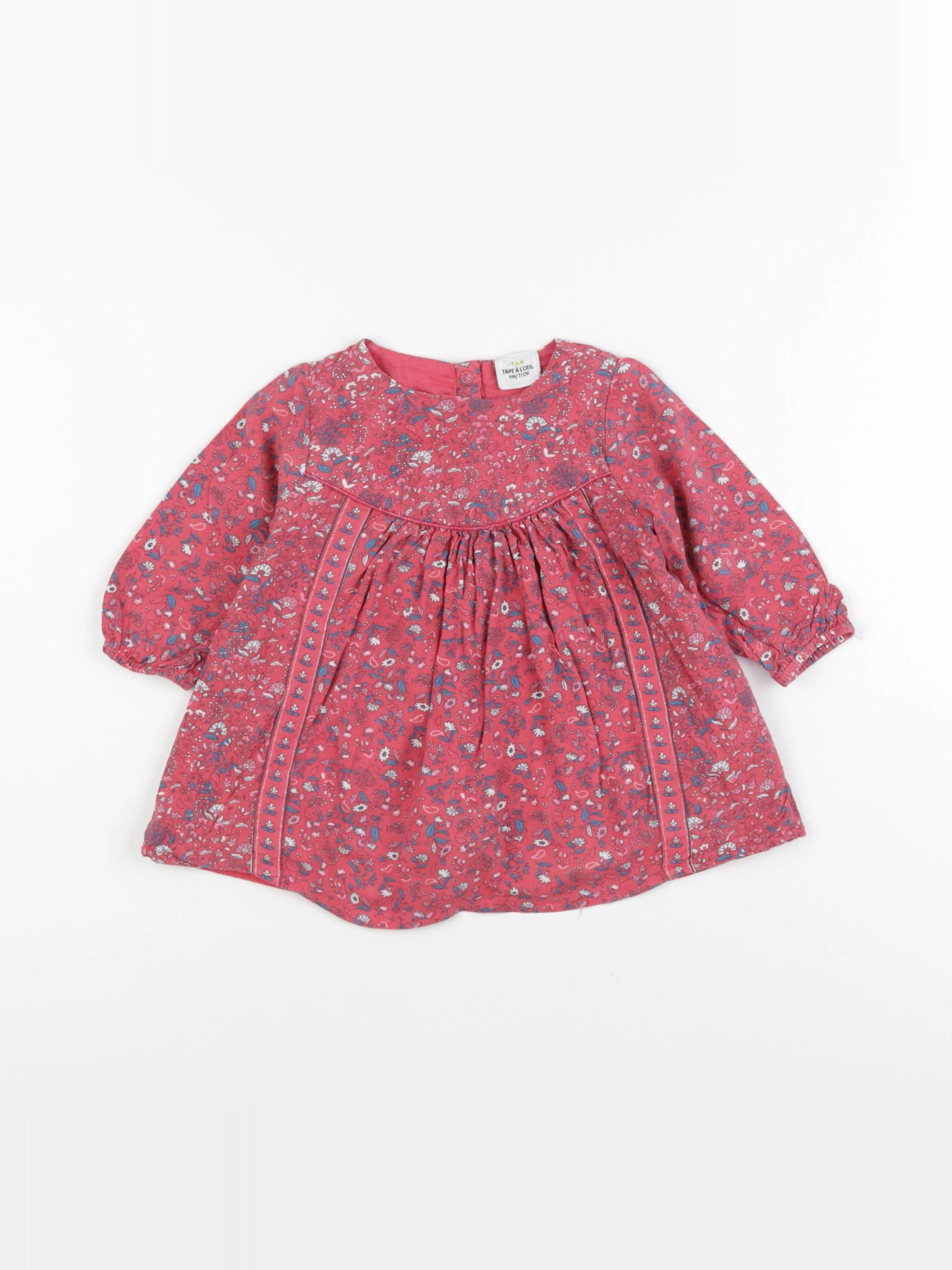 Tape à l'oeil - robe rose, rouge - 9 mois