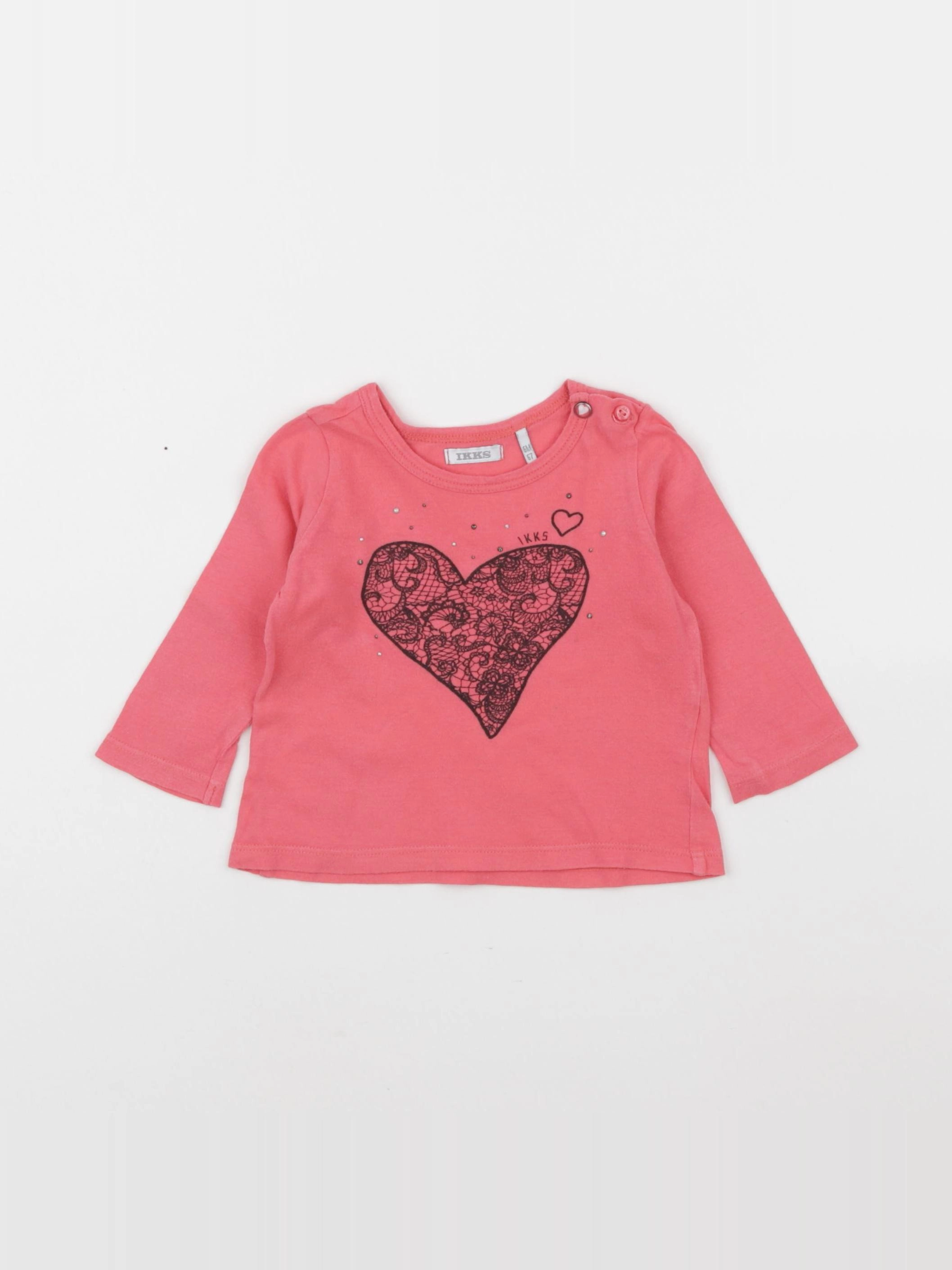 IKKS - tee-shirt rose - 6 mois