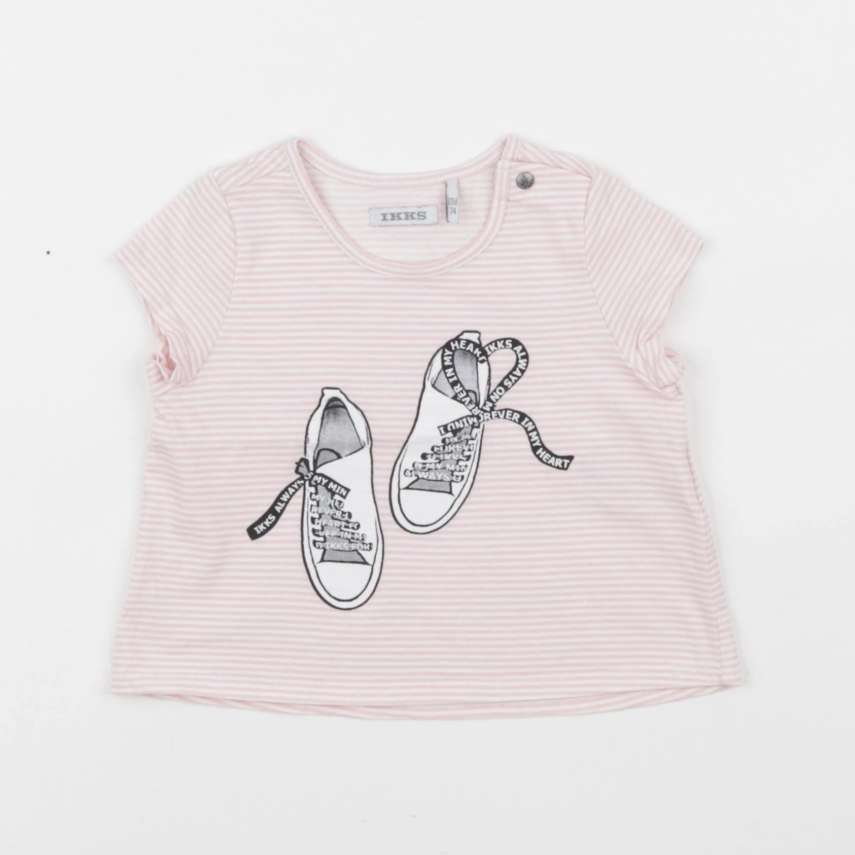 IKKS - tee-shirt blanc, rose - 12 mois
