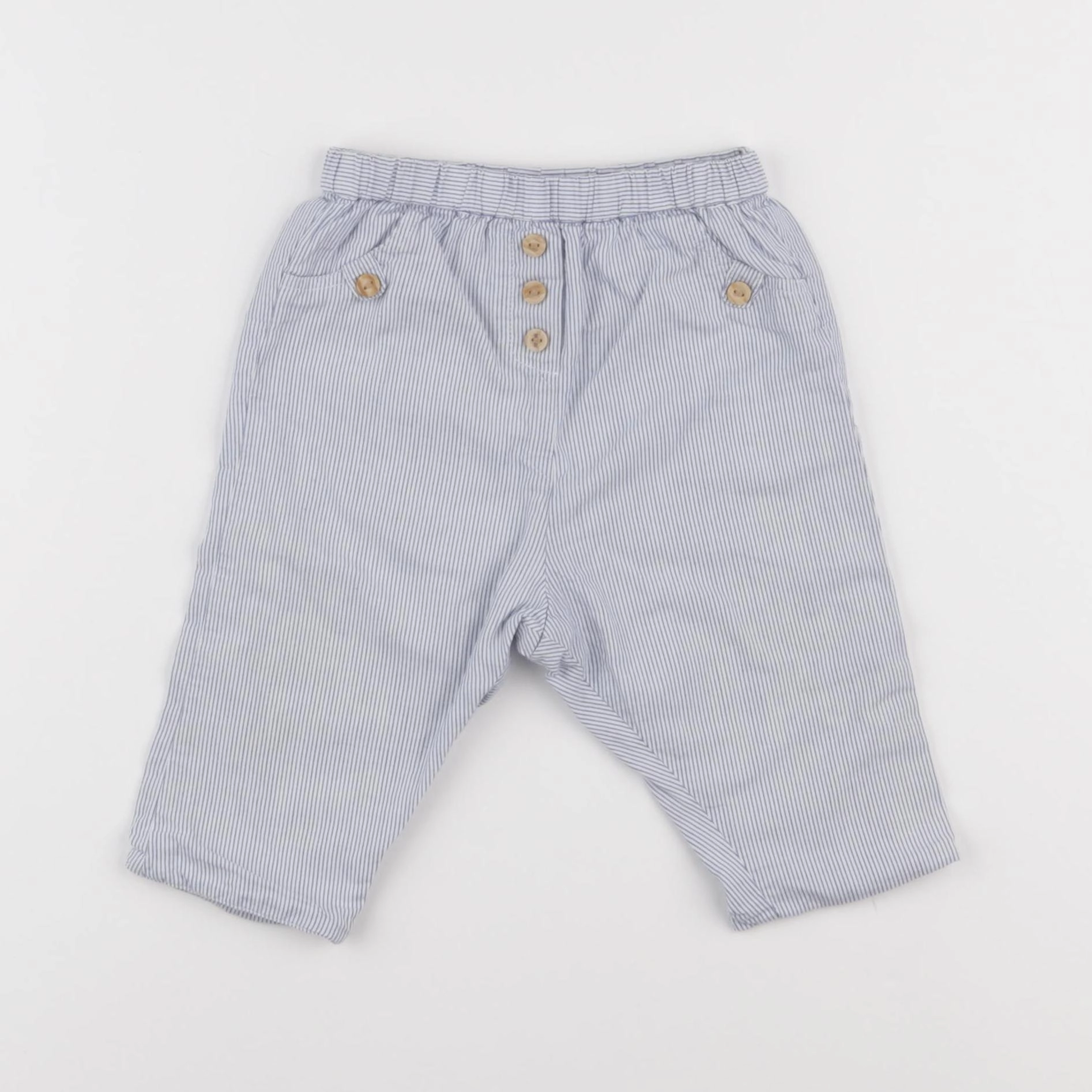 Cyrillus - pantalon blanc, bleu - 6 mois