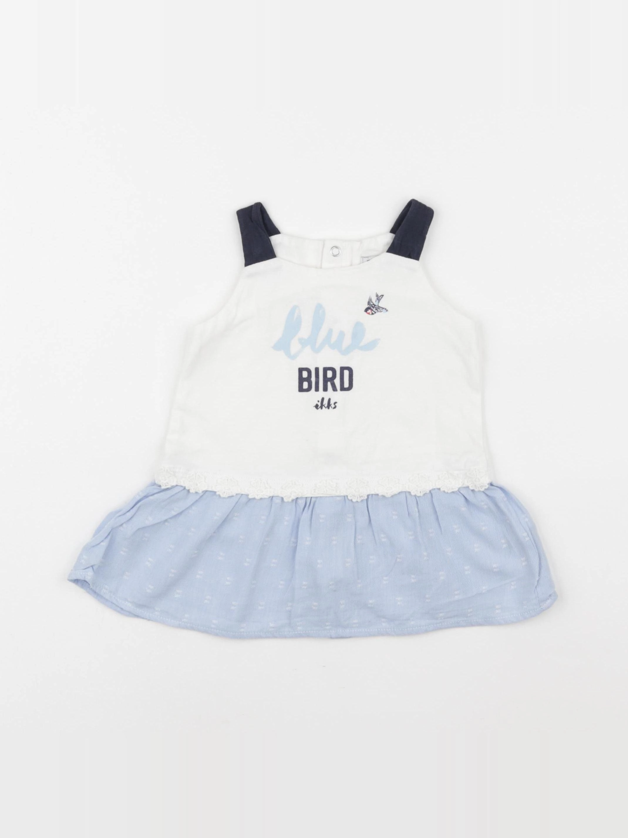 IKKS - robe blanc, bleu - 12 mois