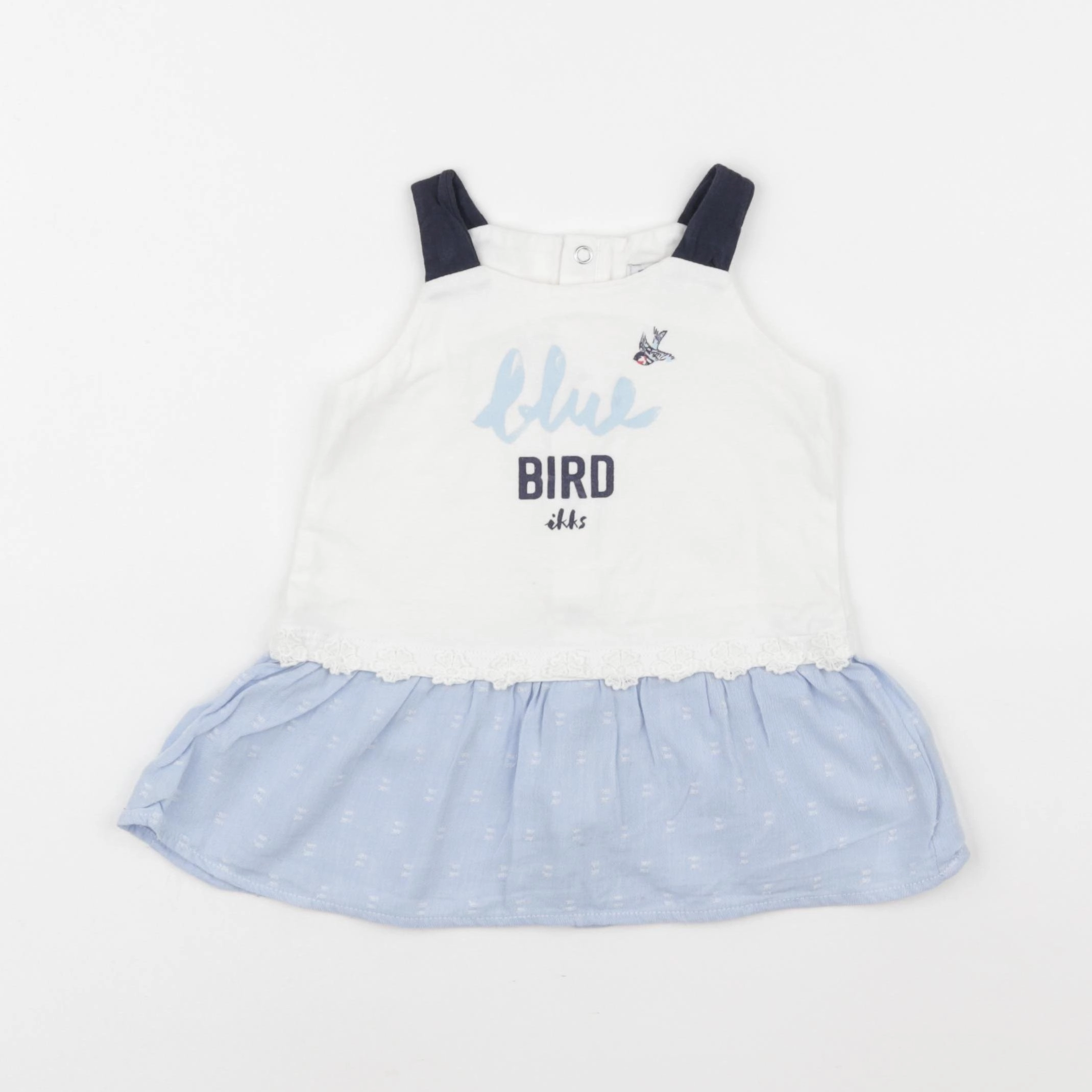 IKKS - robe blanc, bleu - 12 mois